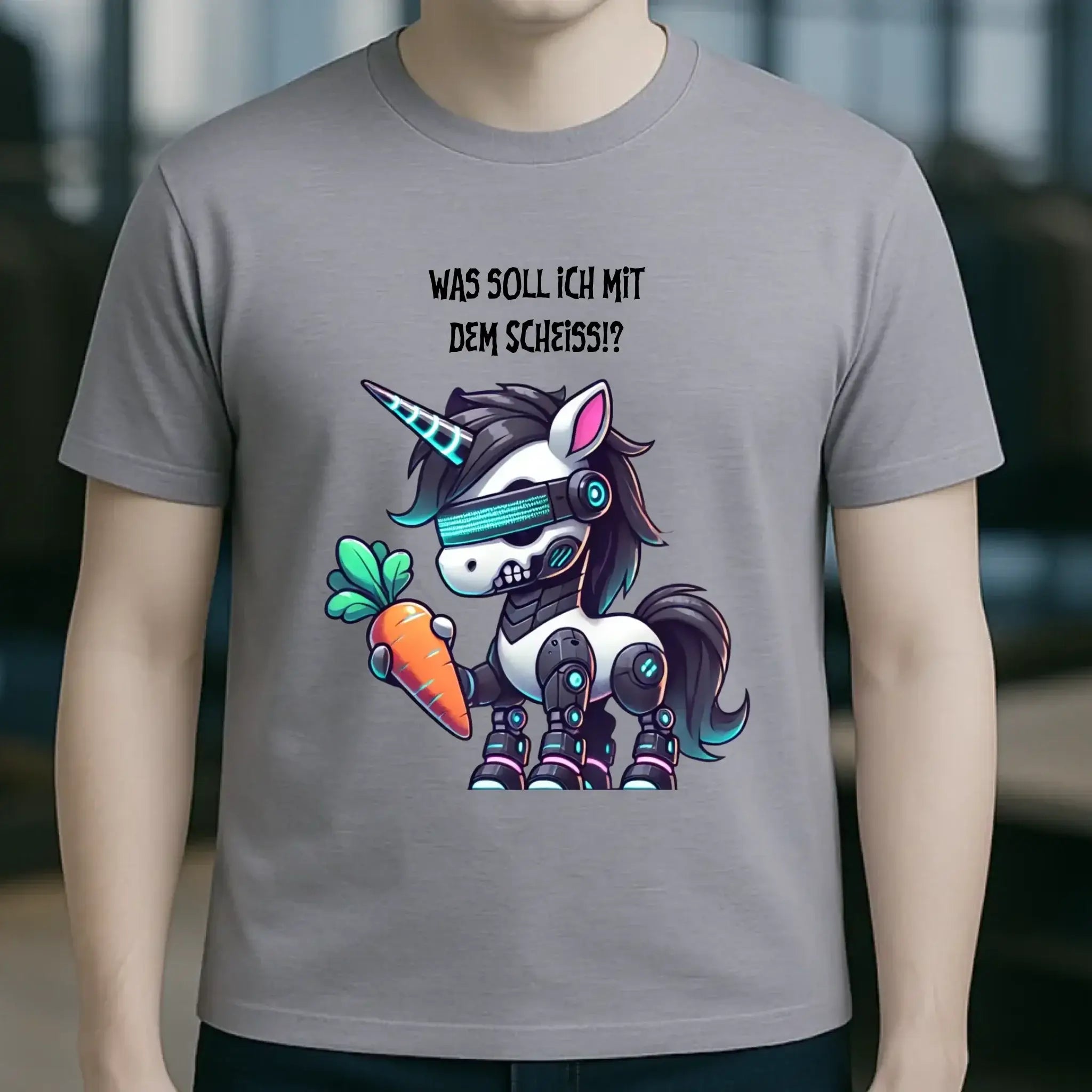 CYBER EINHORN + Text • Halloween • Unisex Premium T-Shirt XS-5XL aus Bio-Baumwolle für Damen & Herren • Exklusivdesign • personalisiert