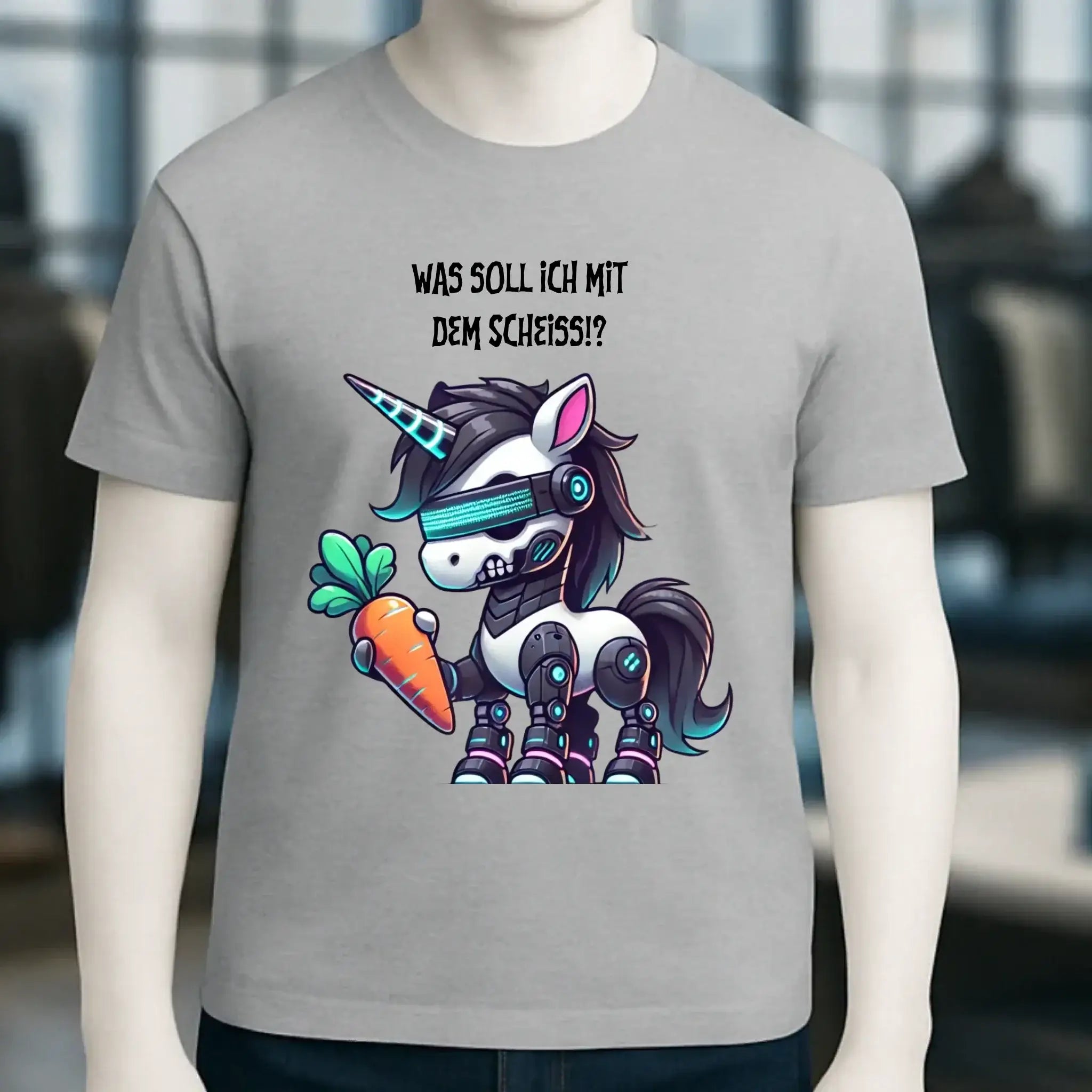 CYBER EINHORN + Text • Halloween • Unisex Premium T-Shirt XS-5XL aus Bio-Baumwolle für Damen & Herren • Exklusivdesign • personalisiert