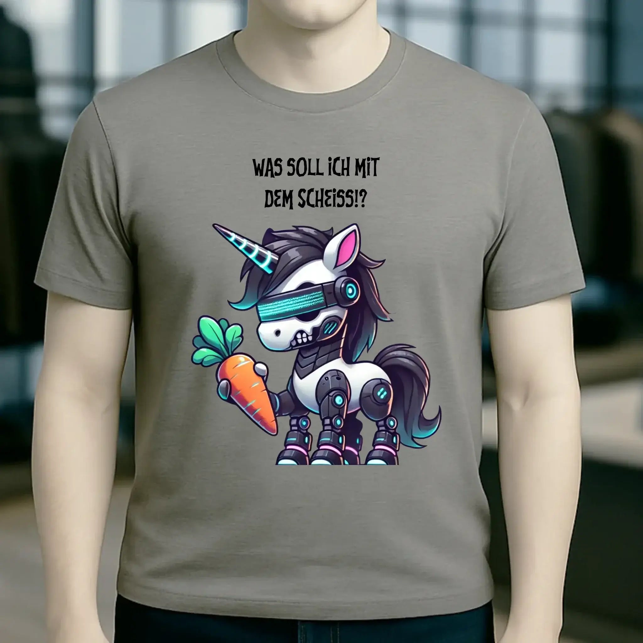 CYBER EINHORN + Text • Halloween • Unisex Premium T-Shirt XS-5XL aus Bio-Baumwolle für Damen & Herren • Exklusivdesign • personalisiert