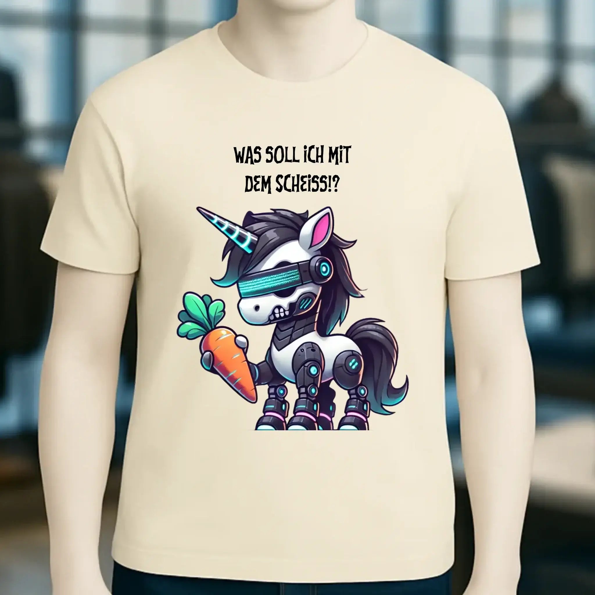 CYBER EINHORN + Text • Halloween • Unisex Premium T-Shirt XS-5XL aus Bio-Baumwolle für Damen & Herren • Exklusivdesign • personalisiert