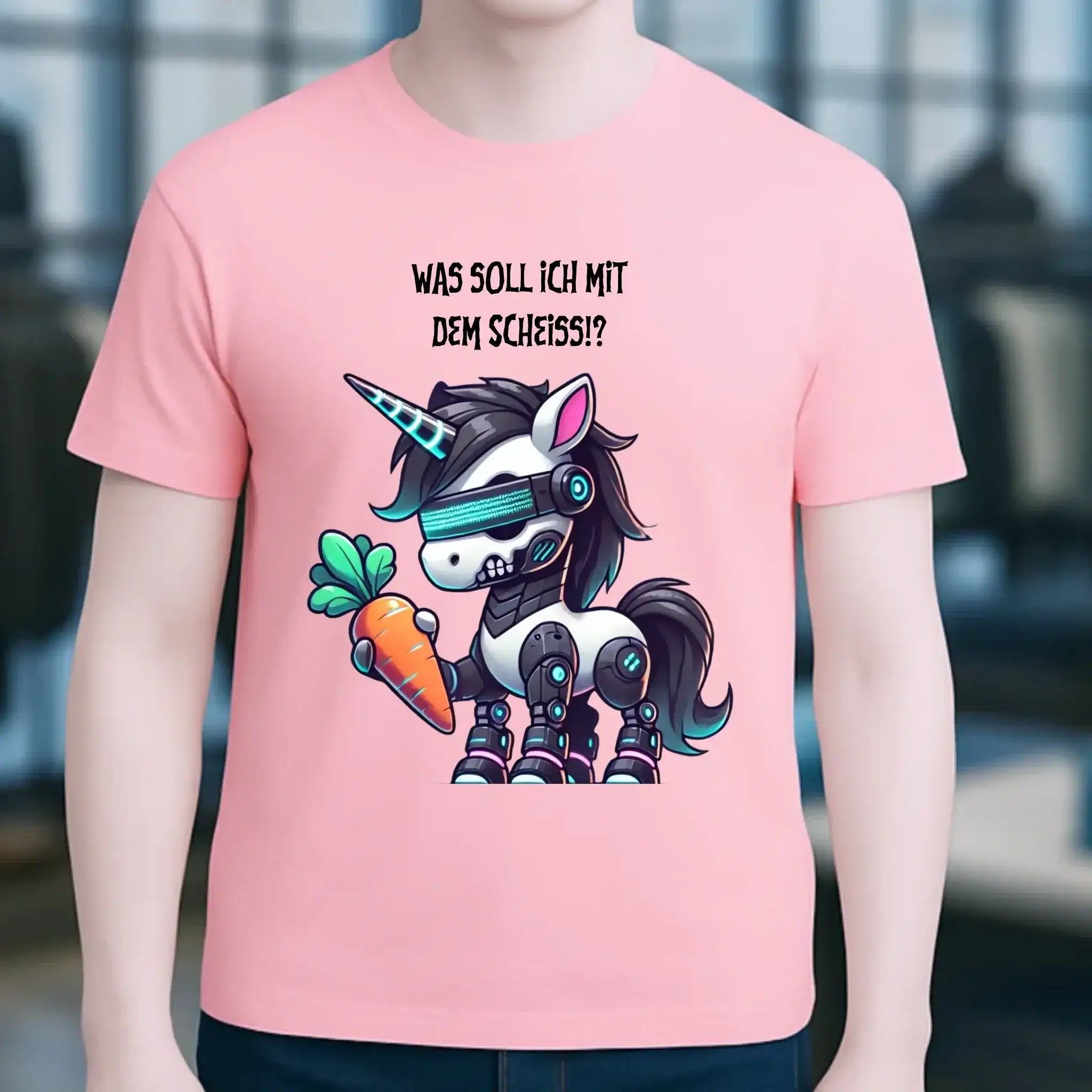 CYBER EINHORN + Text • Halloween • Unisex Premium T-Shirt XS-5XL aus Bio-Baumwolle für Damen & Herren • Exklusivdesign • personalisiert