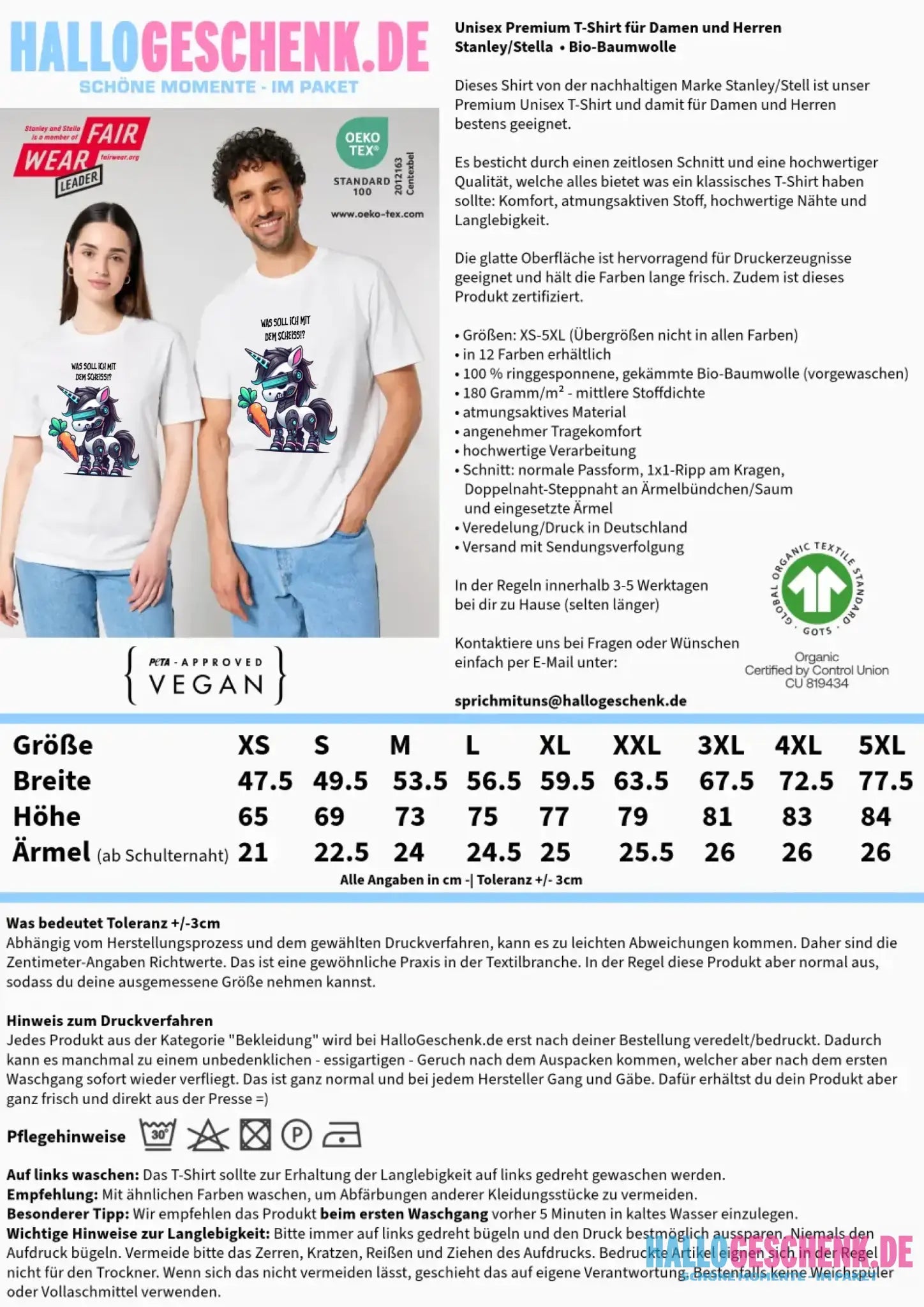 CYBER EINHORN + Text • Halloween • Unisex Premium T-Shirt XS-5XL aus Bio-Baumwolle für Damen & Herren • Exklusivdesign • personalisiert