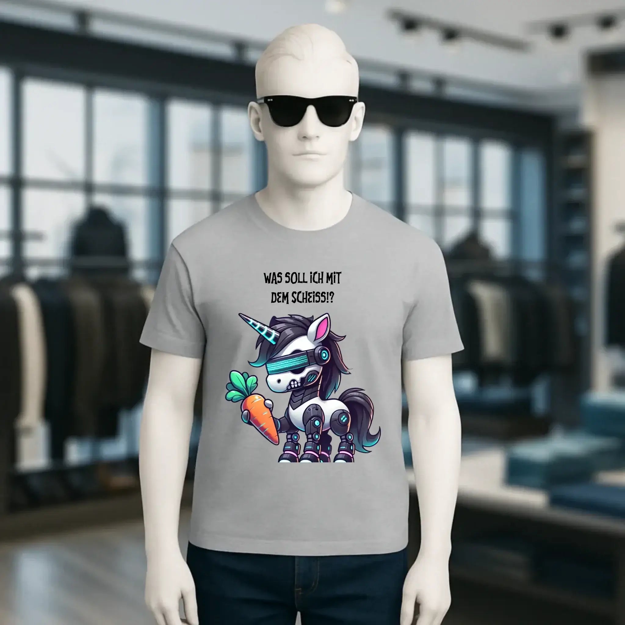 CYBER EINHORN + Text • Halloween • Unisex Premium T-Shirt XS-5XL aus Bio-Baumwolle für Damen & Herren • Exklusivdesign • personalisiert