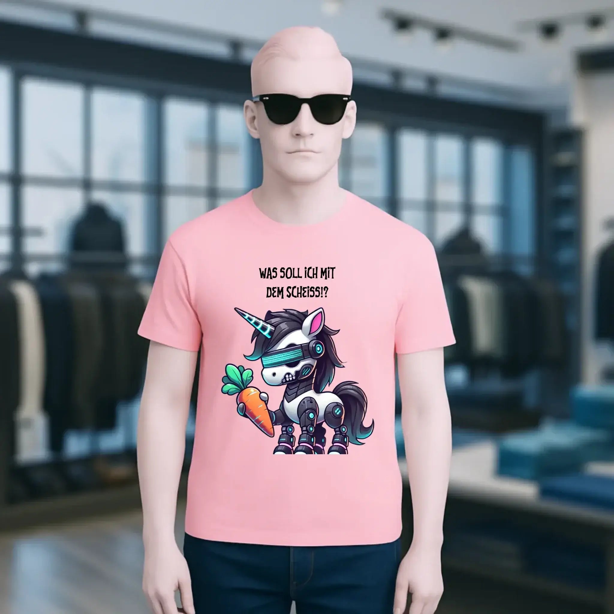 CYBER EINHORN + Text • Halloween • Unisex Premium T-Shirt XS-5XL aus Bio-Baumwolle für Damen & Herren • Exklusivdesign • personalisiert