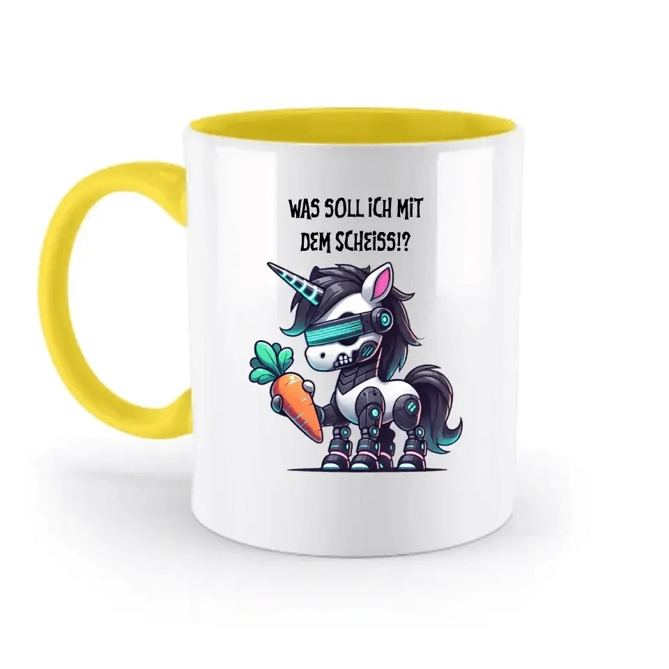 CYBER EINHORN + Text • Halloween • zweifarbige Tasse • Exklusivdesign • personalisiert