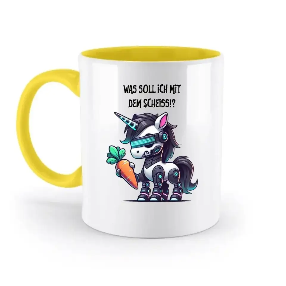 CYBER EINHORN + Text • Halloween • zweifarbige Tasse • Exklusivdesign • personalisiert