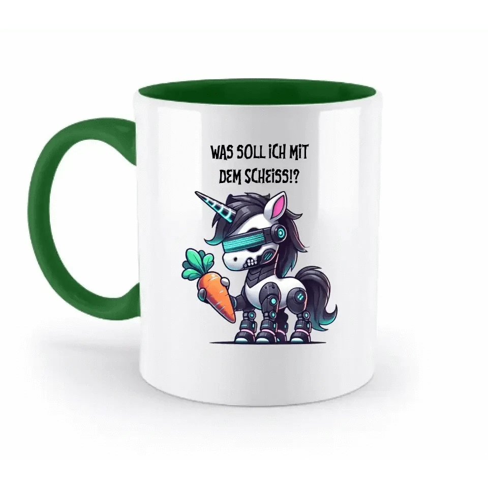 CYBER EINHORN + Text • Halloween • zweifarbige Tasse • Exklusivdesign • personalisiert