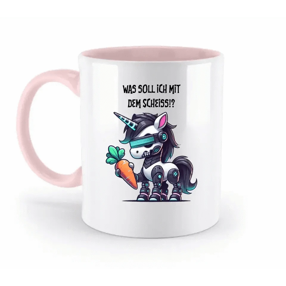 CYBER EINHORN + Text • Halloween • zweifarbige Tasse • Exklusivdesign • personalisiert