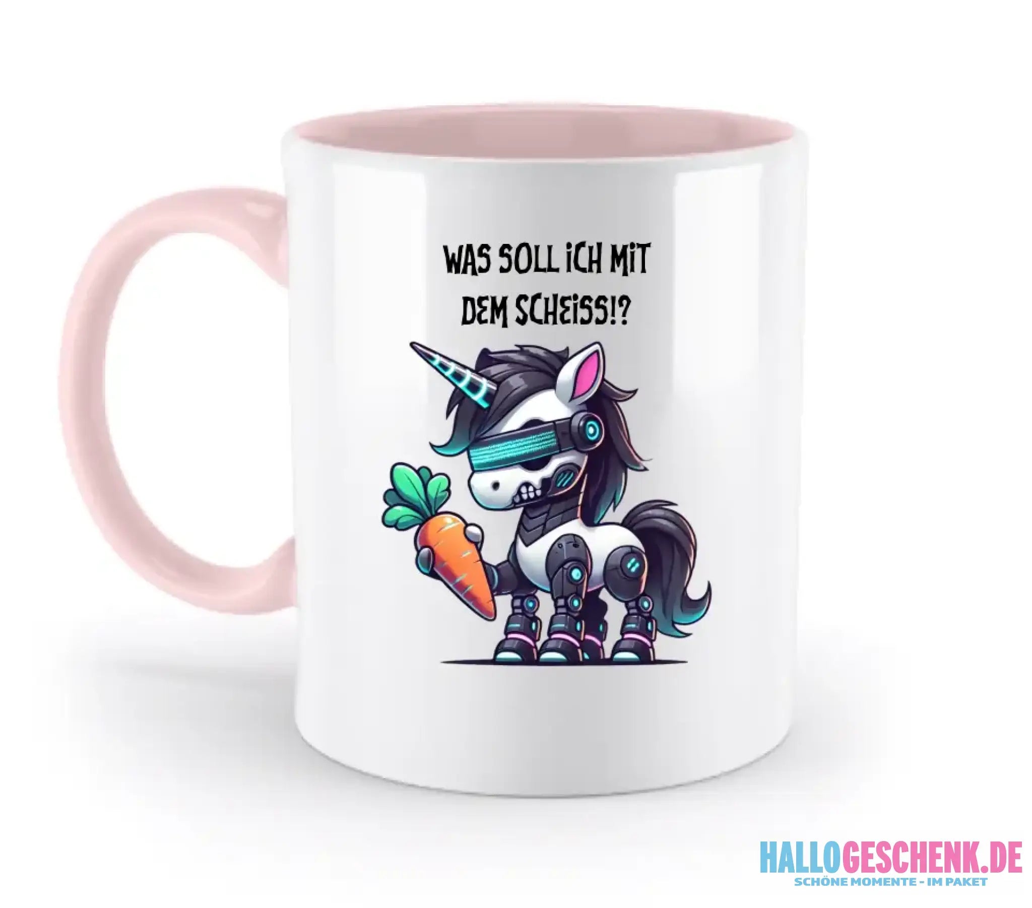CYBER EINHORN + Text • Halloween • zweifarbige Tasse • Exklusivdesign • personalisiert