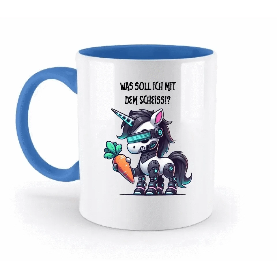 CYBER EINHORN + Text • Halloween • zweifarbige Tasse • Exklusivdesign • personalisiert