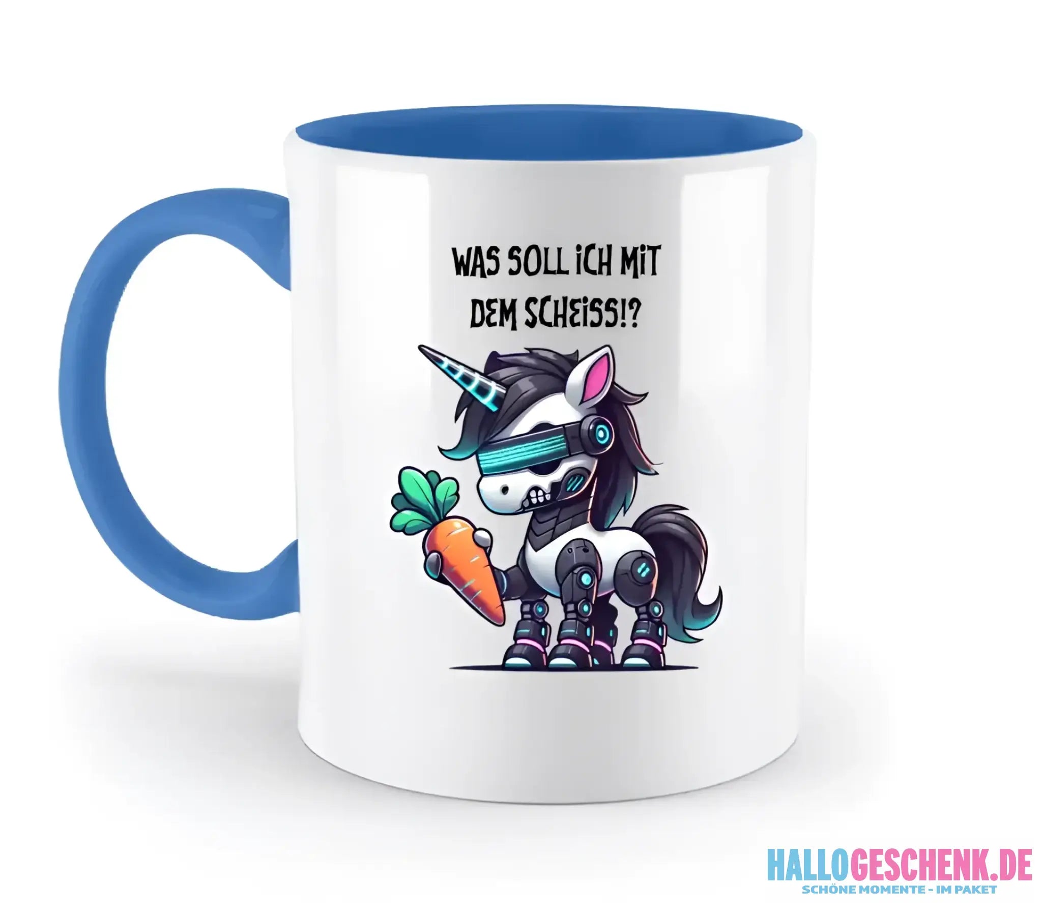CYBER EINHORN + Text • Halloween • zweifarbige Tasse • Exklusivdesign • personalisiert