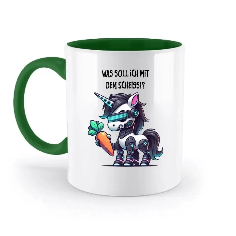 CYBER EINHORN + Text • Halloween • zweifarbige Tasse • Exklusivdesign • personalisiert