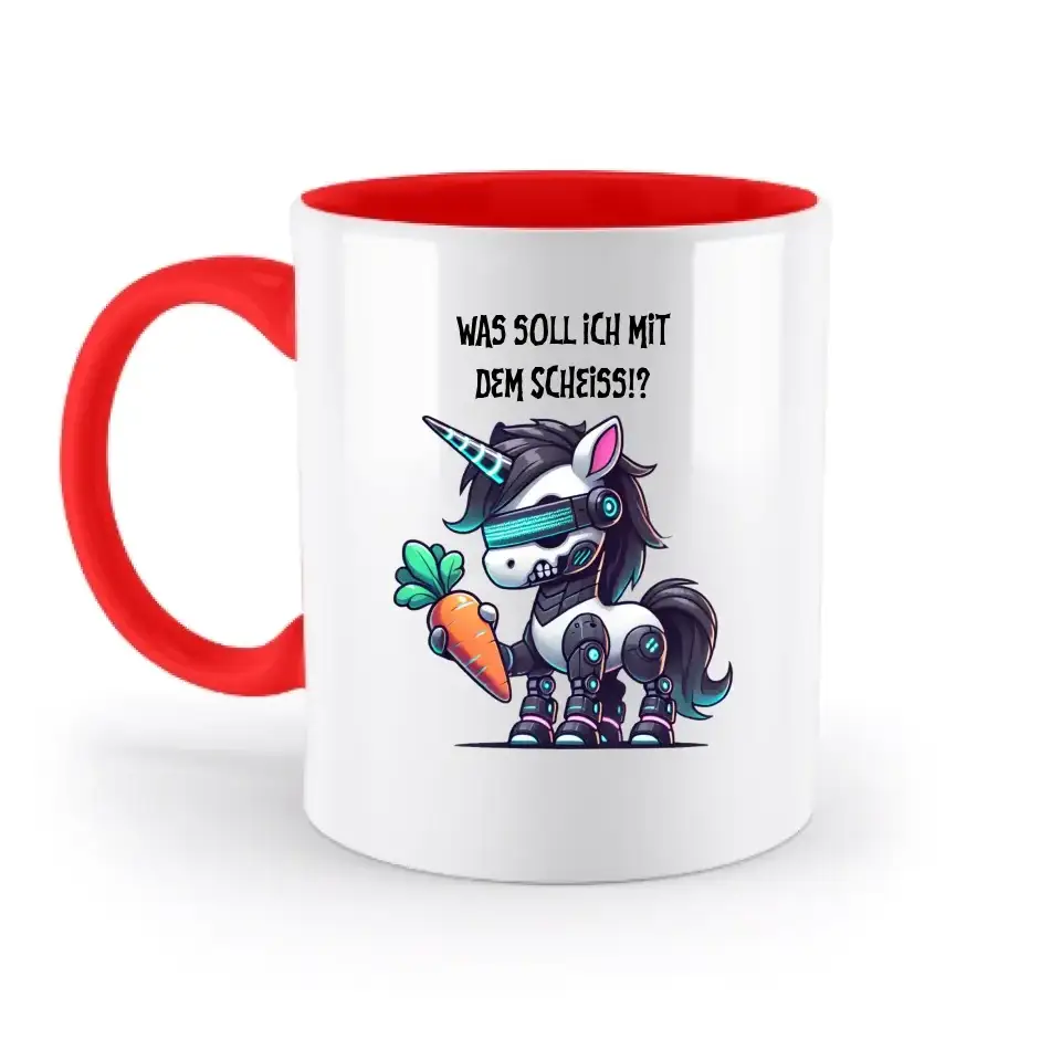 CYBER EINHORN + Text • Halloween • zweifarbige Tasse • Exklusivdesign • personalisiert