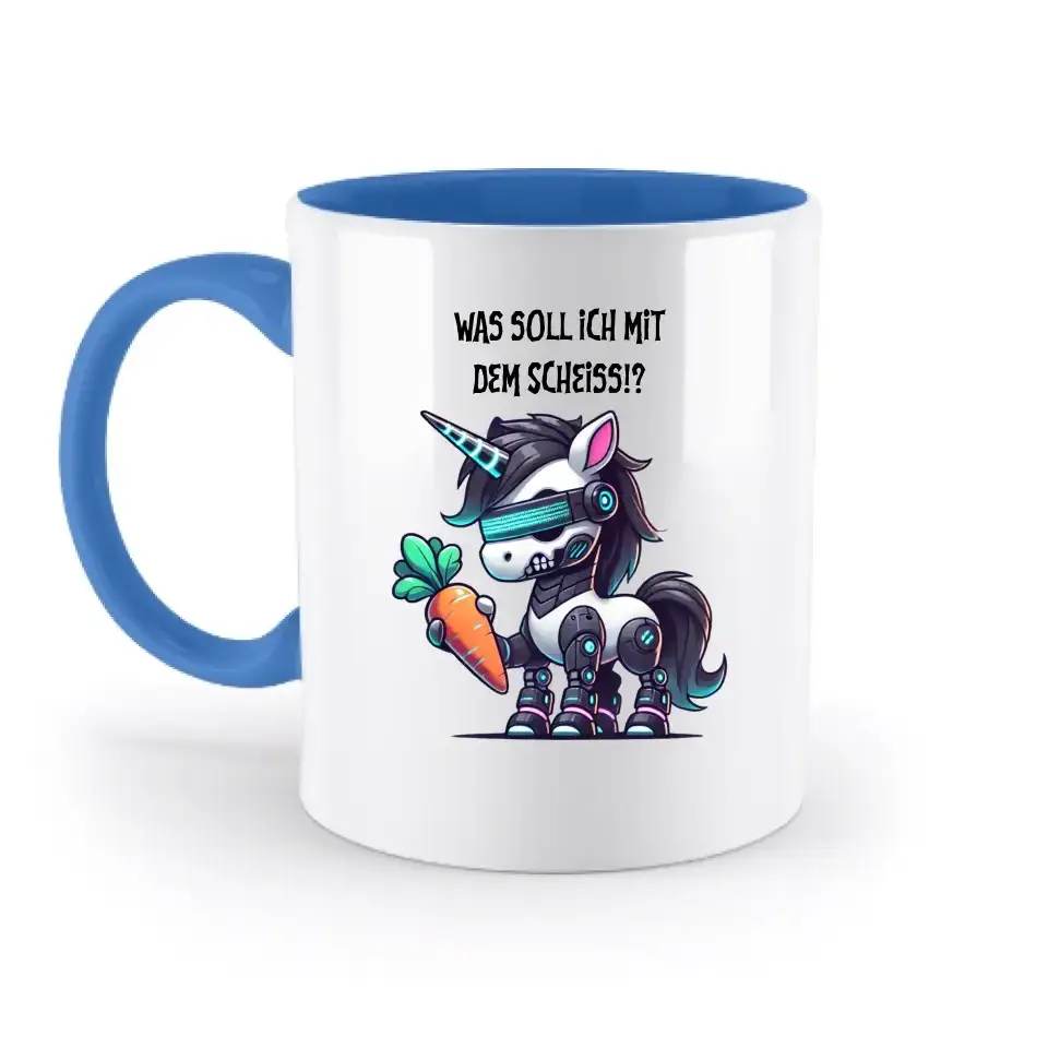 CYBER EINHORN + Text • Halloween • zweifarbige Tasse • Exklusivdesign • personalisiert