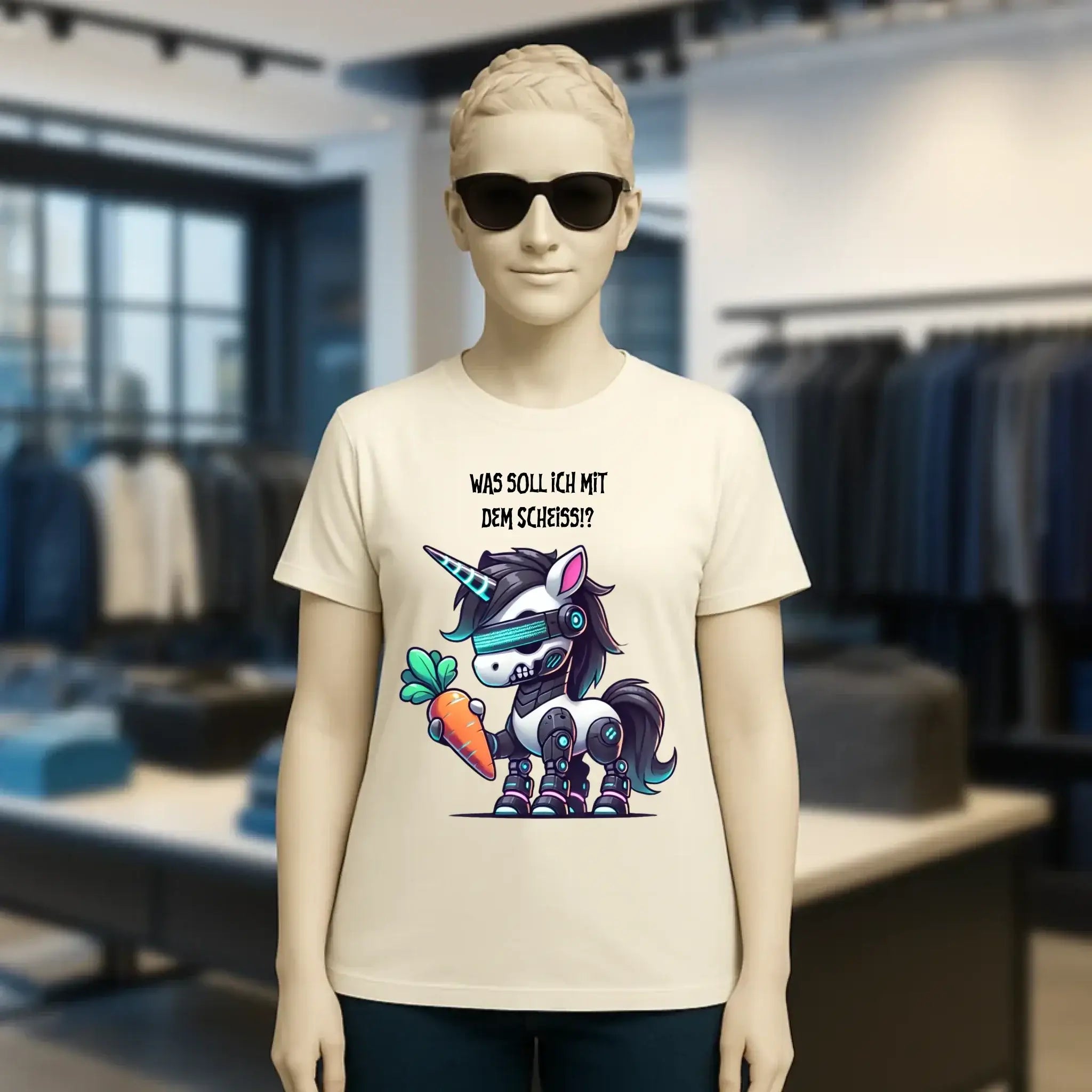 CYBER EINHORN + Text • Ladies Premium T-Shirt XS-2XL aus Bio-Baumwolle für Damen • Exklusivdesign • personalisiert