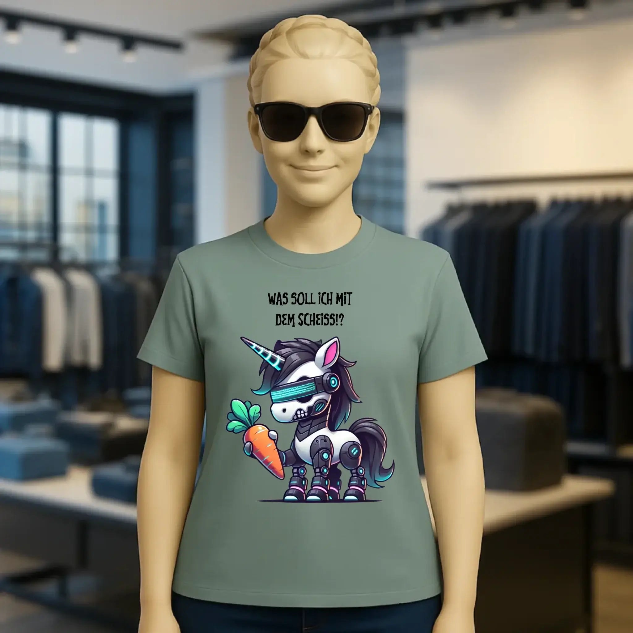 CYBER EINHORN + Text • Ladies Premium T-Shirt XS-2XL aus Bio-Baumwolle für Damen • Exklusivdesign • personalisiert