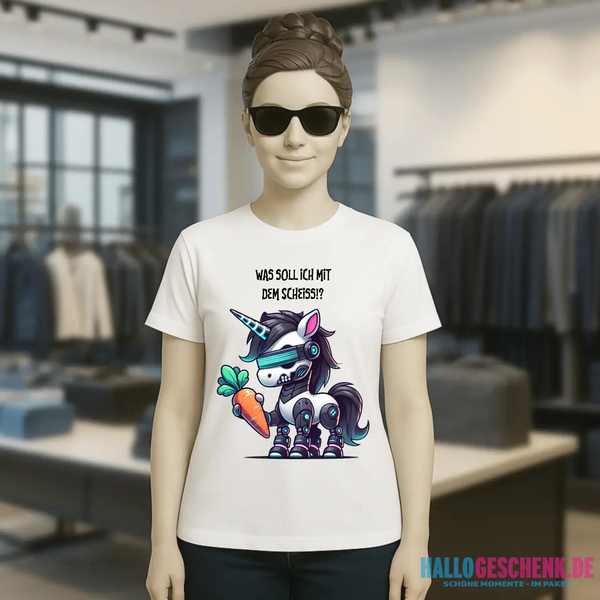 CYBER EINHORN + Text • Ladies Premium T-Shirt XS-2XL aus Bio-Baumwolle für Damen • Exklusivdesign • personalisiert