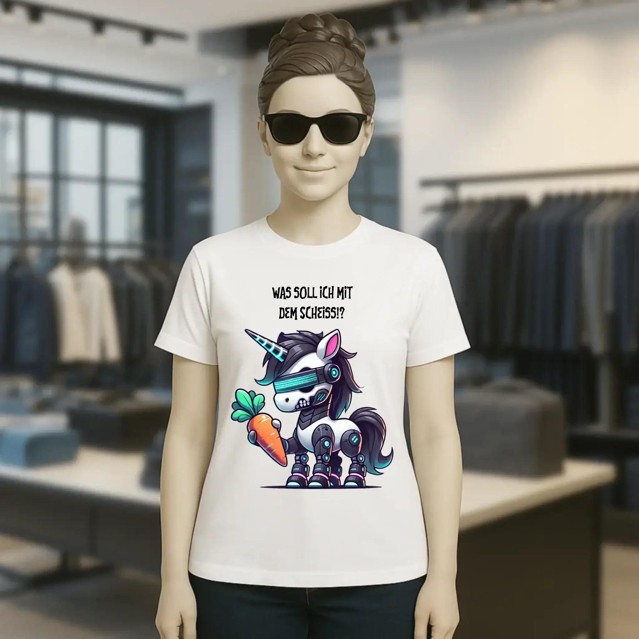 CYBER EINHORN + Text • Ladies Premium T-Shirt XS-2XL aus Bio-Baumwolle für Damen • Exklusivdesign • personalisiert