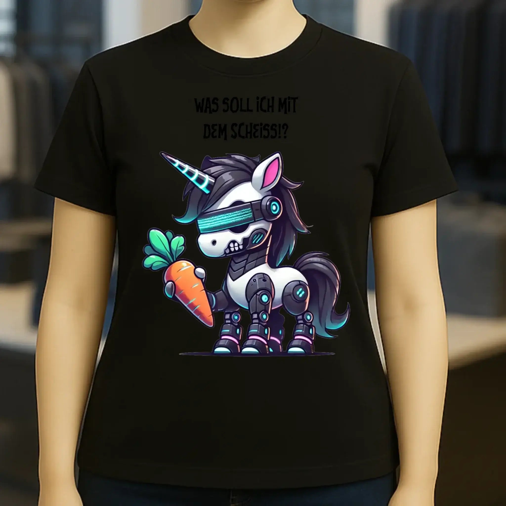 CYBER EINHORN + Text • Ladies Premium T-Shirt XS-2XL aus Bio-Baumwolle für Damen • Exklusivdesign • personalisiert