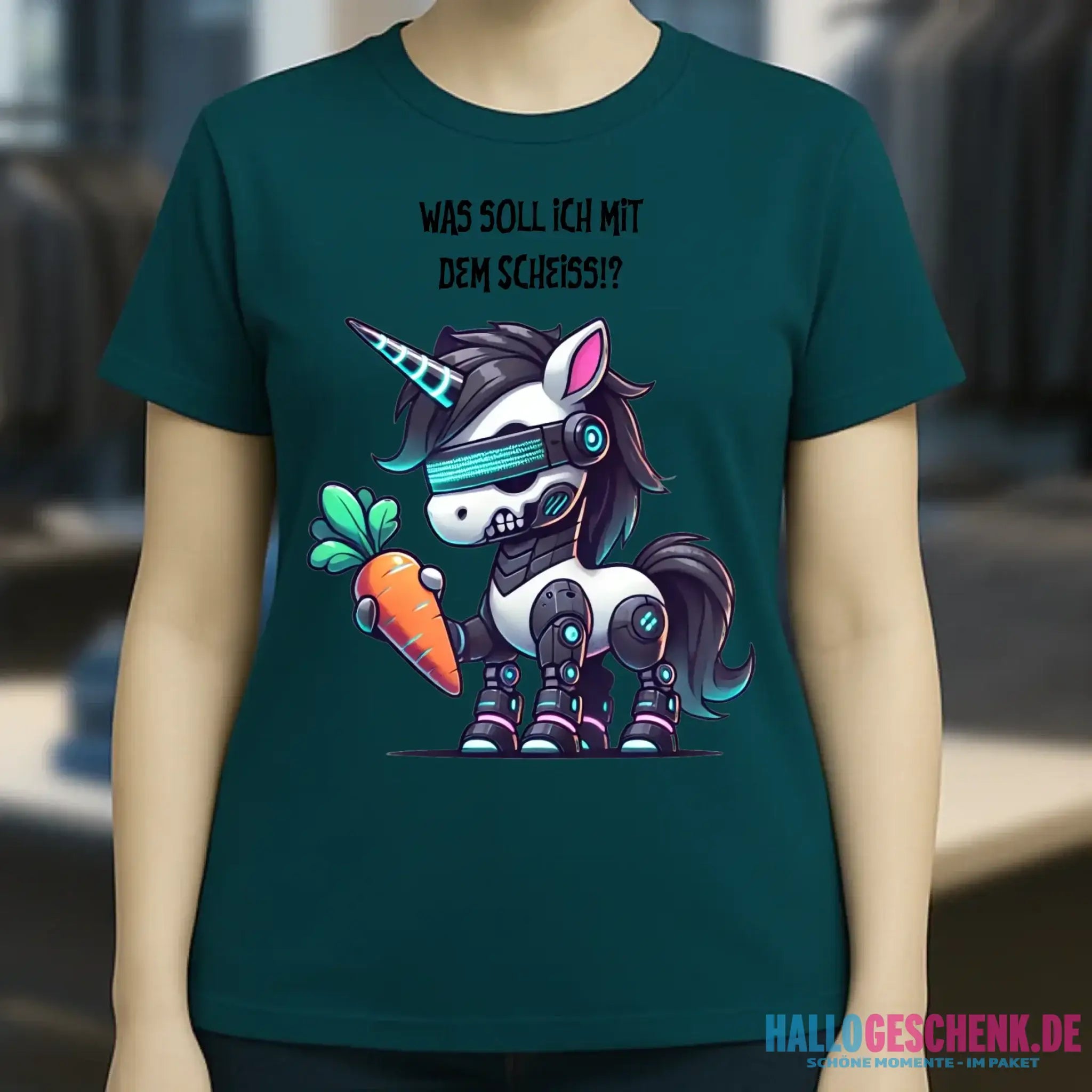 CYBER EINHORN + Text • Ladies Premium T-Shirt XS-2XL aus Bio-Baumwolle für Damen • Exklusivdesign • personalisiert
