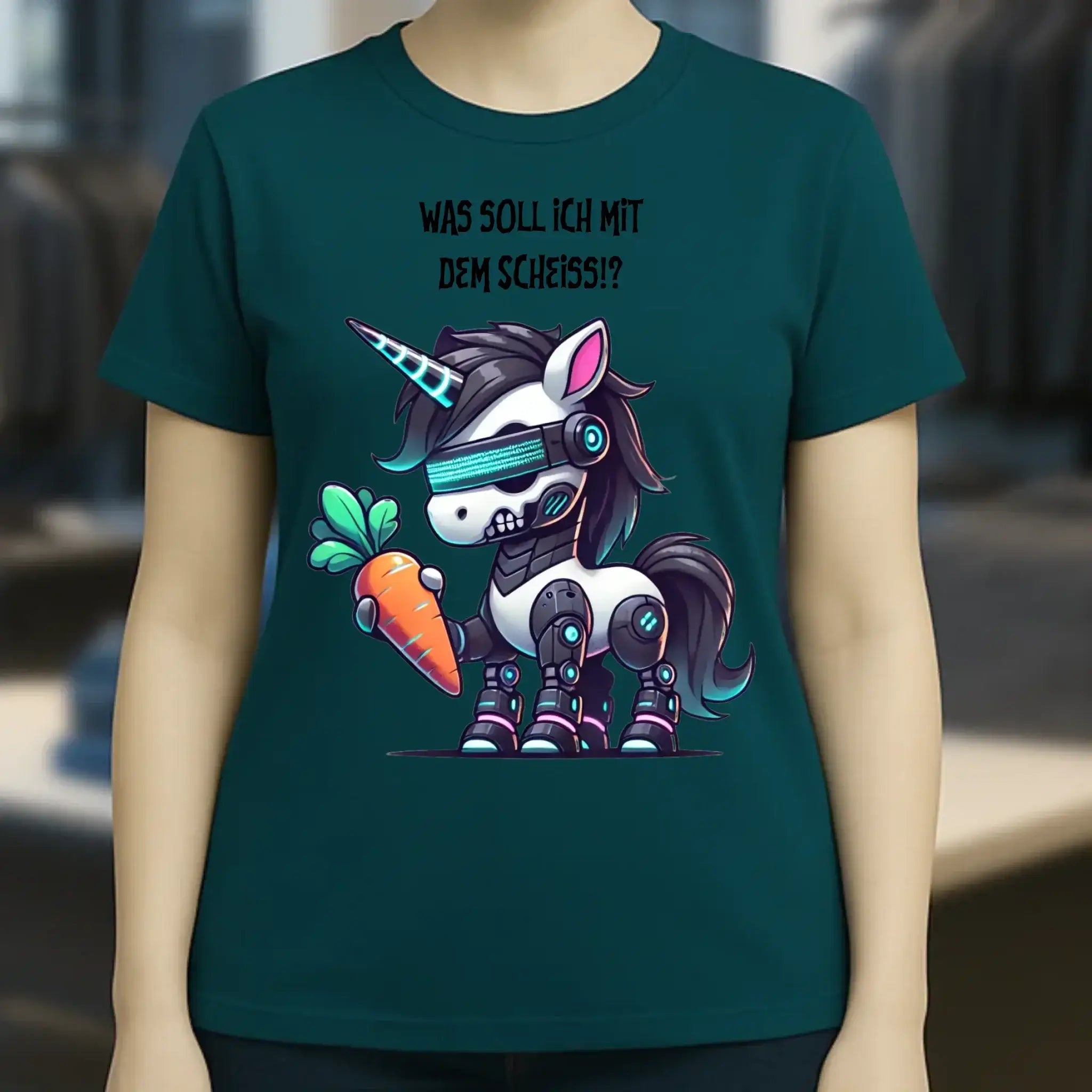 CYBER EINHORN + Text • Ladies Premium T-Shirt XS-2XL aus Bio-Baumwolle für Damen • Exklusivdesign • personalisiert