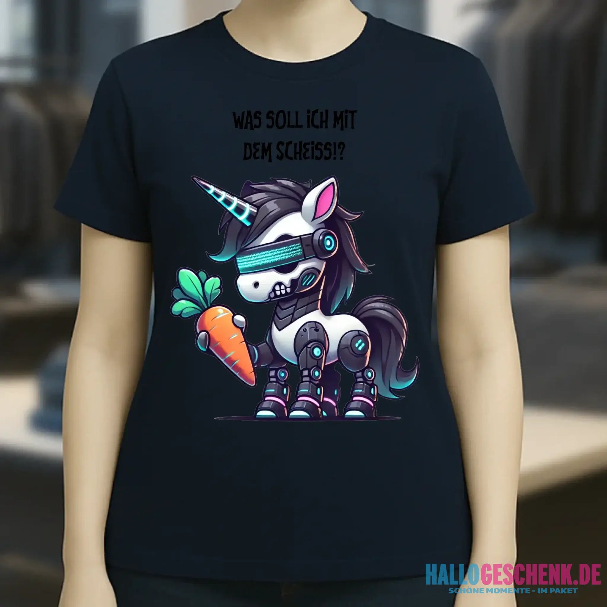 CYBER EINHORN + Text • Ladies Premium T-Shirt XS-2XL aus Bio-Baumwolle für Damen • Exklusivdesign • personalisiert
