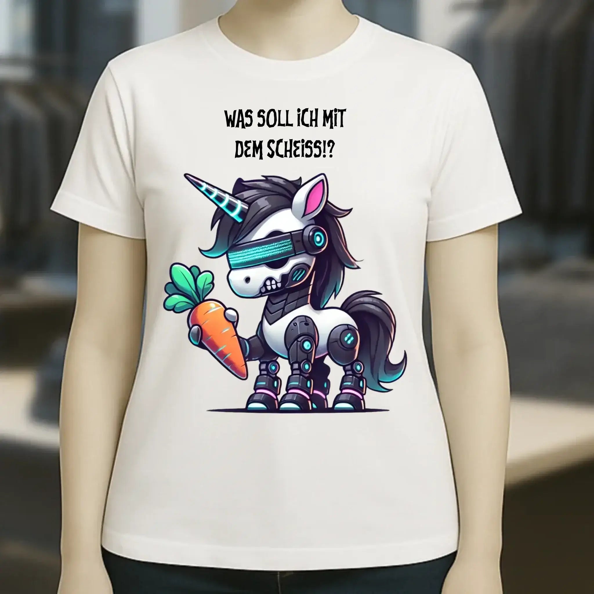 CYBER EINHORN + Text • Ladies Premium T-Shirt XS-2XL aus Bio-Baumwolle für Damen • Exklusivdesign • personalisiert