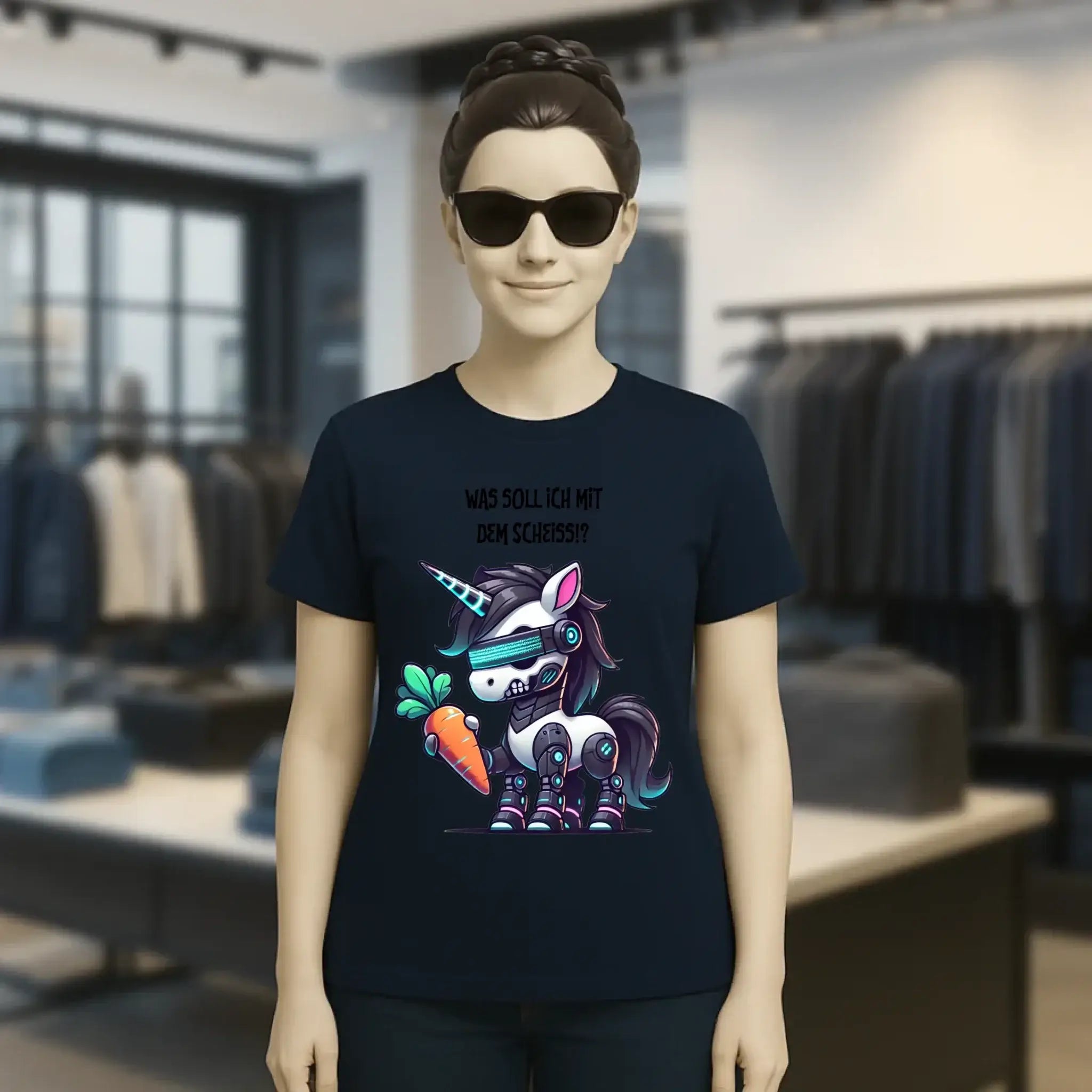 CYBER EINHORN + Text • Ladies Premium T-Shirt XS-2XL aus Bio-Baumwolle für Damen • Exklusivdesign • personalisiert