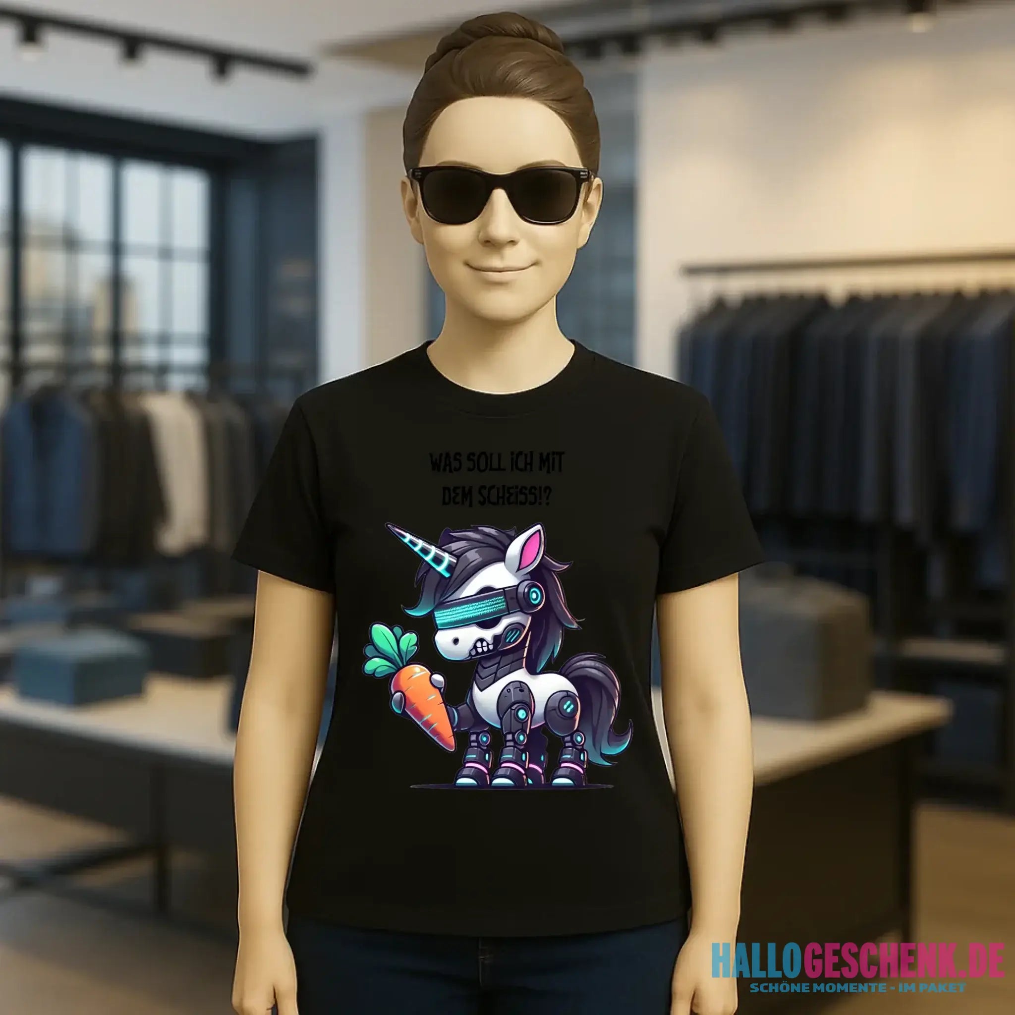 CYBER EINHORN + Text • Ladies Premium T-Shirt XS-2XL aus Bio-Baumwolle für Damen • Exklusivdesign • personalisiert