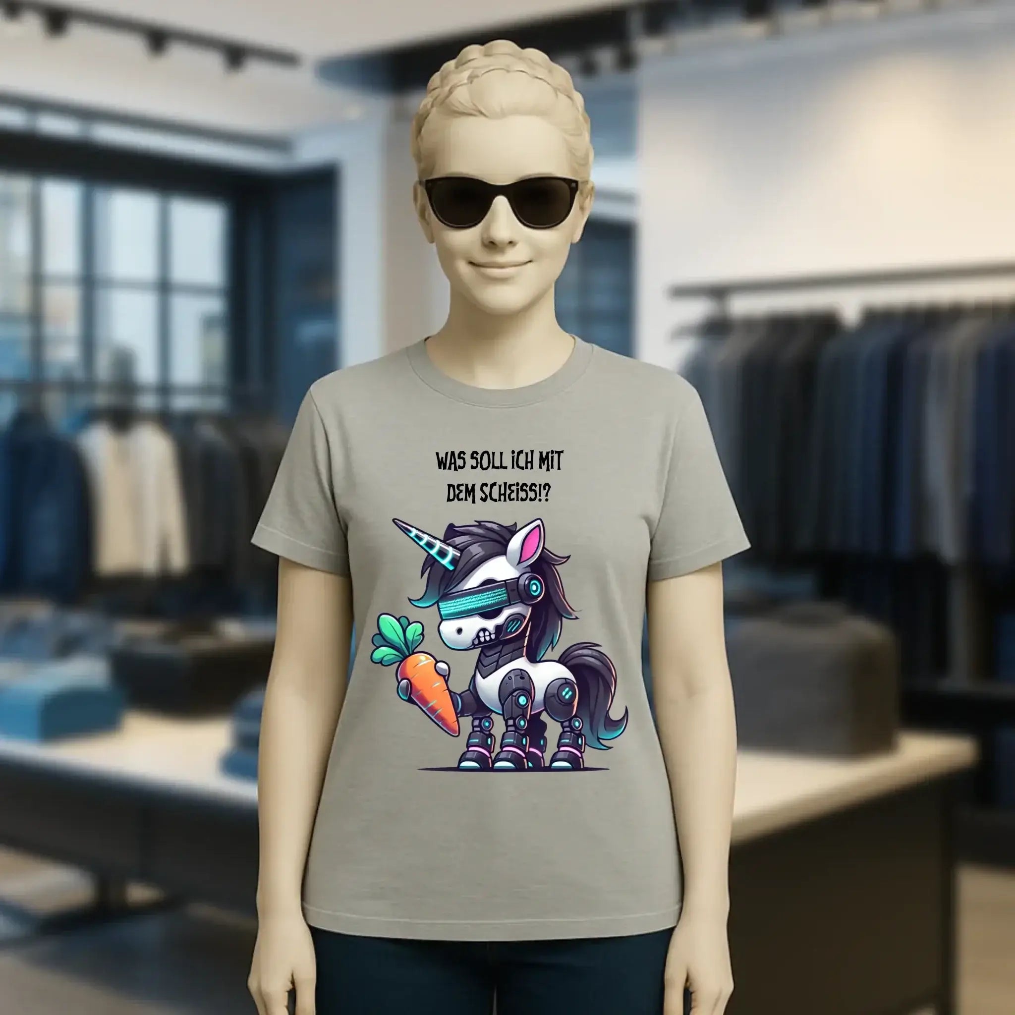CYBER EINHORN + Text • Ladies Premium T-Shirt XS-2XL aus Bio-Baumwolle für Damen • Exklusivdesign • personalisiert