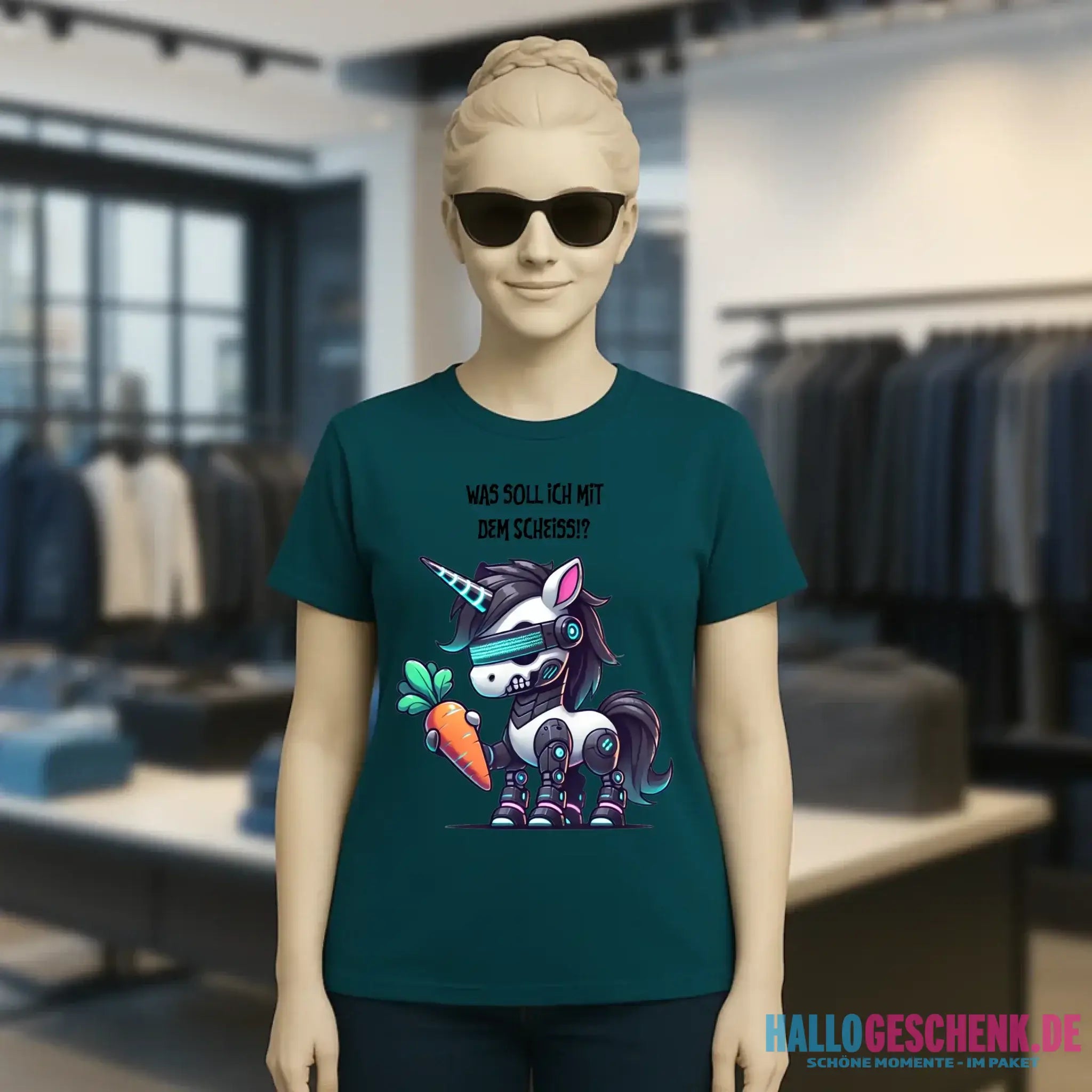 CYBER EINHORN + Text • Ladies Premium T-Shirt XS-2XL aus Bio-Baumwolle für Damen • Exklusivdesign • personalisiert