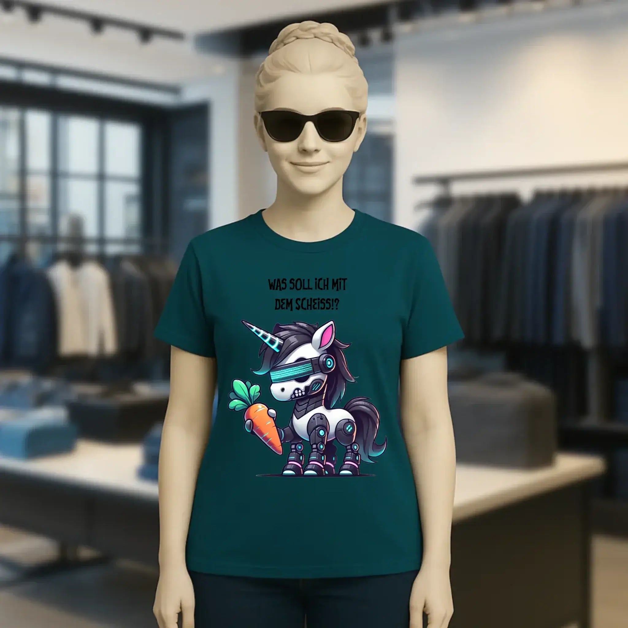 CYBER EINHORN + Text • Ladies Premium T-Shirt XS-2XL aus Bio-Baumwolle für Damen • Exklusivdesign • personalisiert