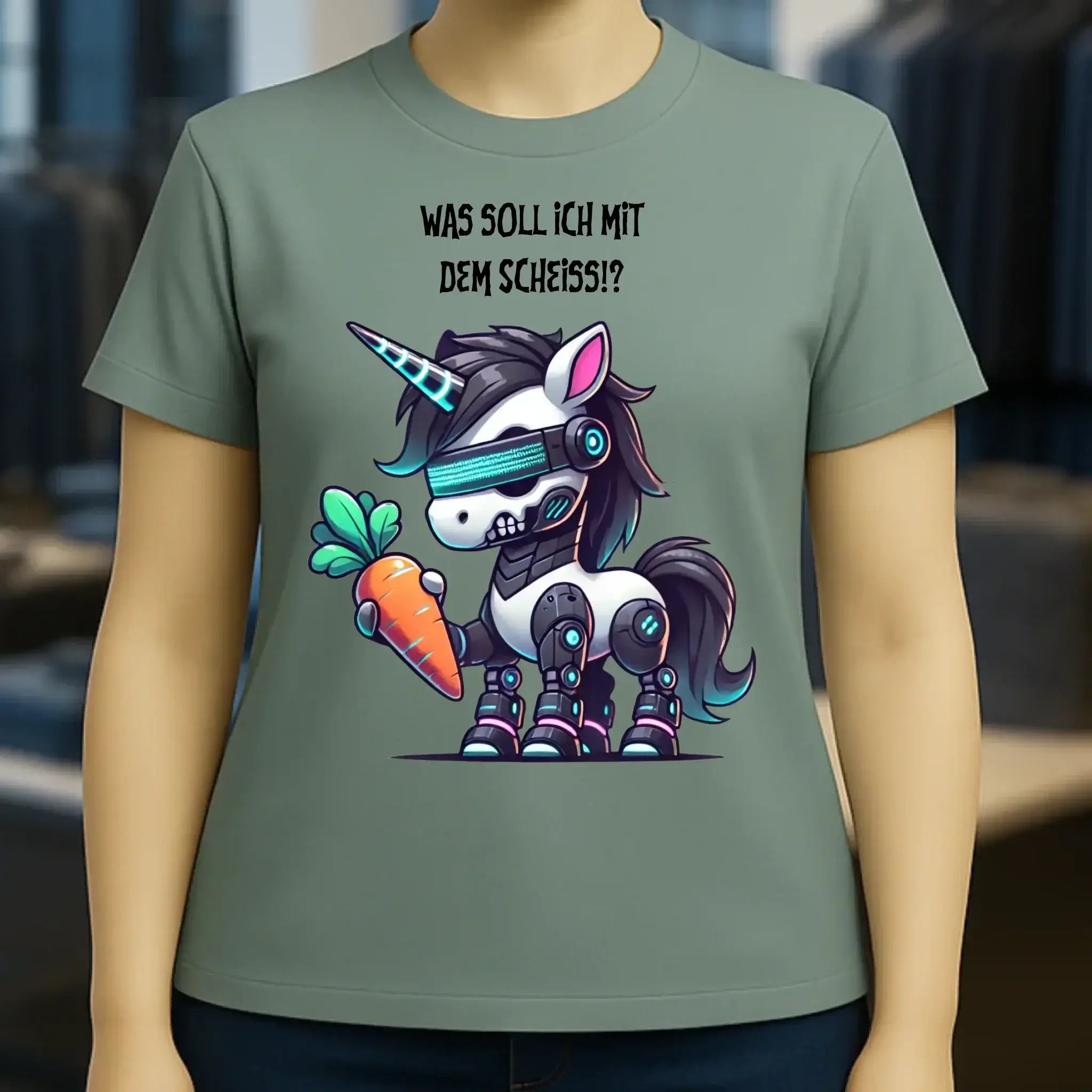 CYBER EINHORN + Text • Ladies Premium T-Shirt XS-2XL aus Bio-Baumwolle für Damen • Exklusivdesign • personalisiert