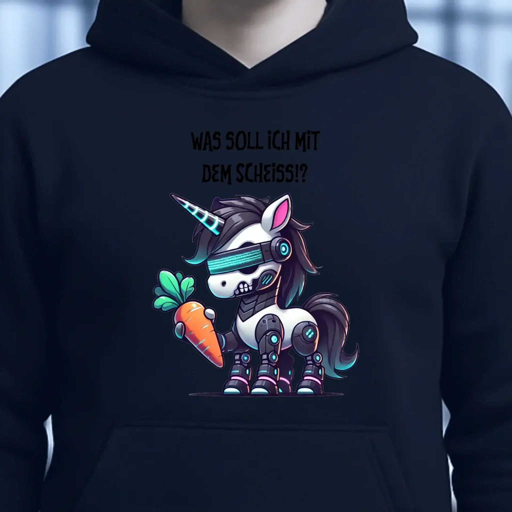 CYBER EINHORN + Text • Unisex Premium Hoodie XS-5XL aus Bio-Baumwolle für Damen & Herren • Exklusivdesign • personalisiert