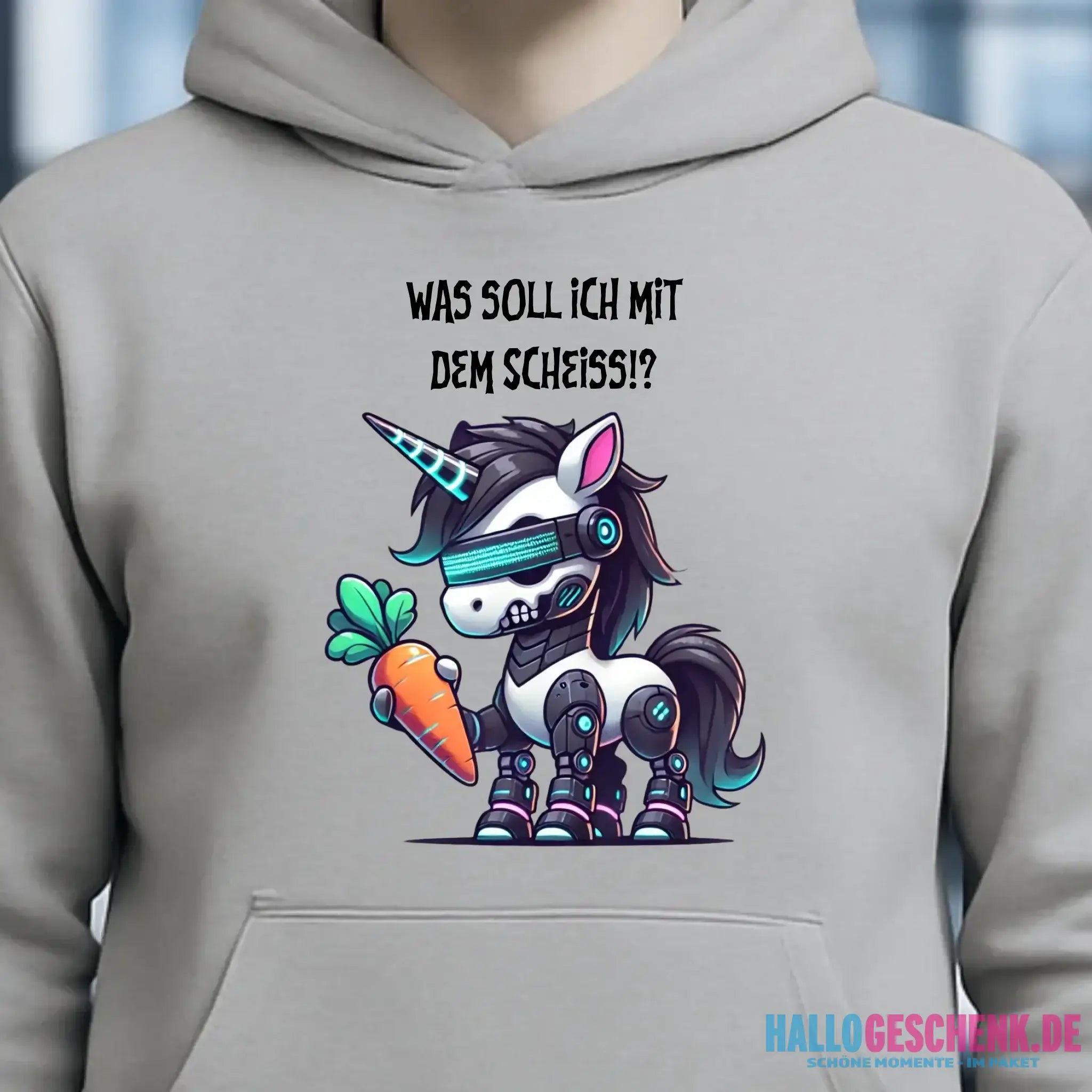 CYBER EINHORN + Text • Unisex Premium Hoodie XS-5XL aus Bio-Baumwolle für Damen & Herren • Exklusivdesign • personalisiert