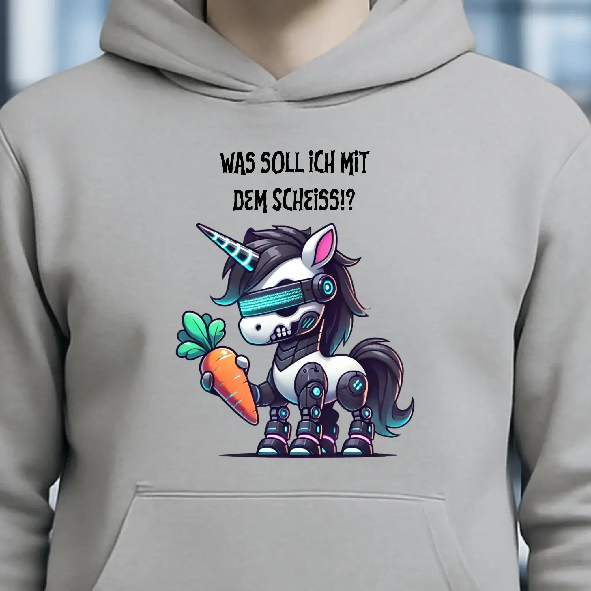 CYBER EINHORN + Text • Unisex Premium Hoodie XS-5XL aus Bio-Baumwolle für Damen & Herren • Exklusivdesign • personalisiert