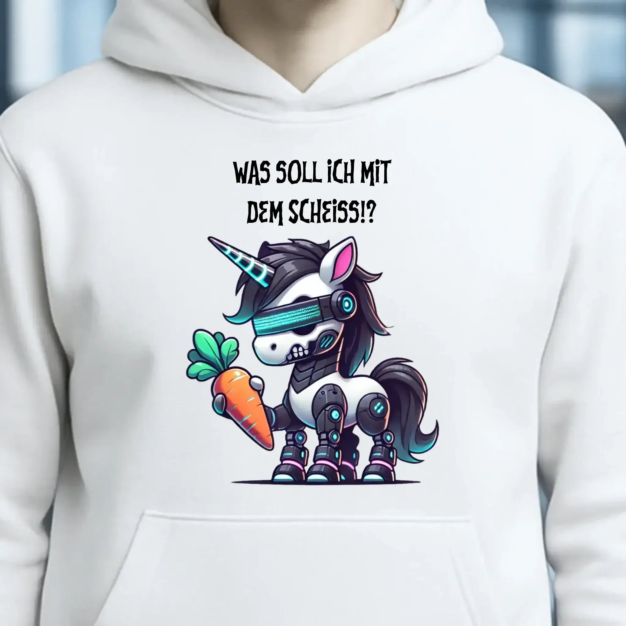 CYBER EINHORN + Text • Unisex Premium Hoodie XS-5XL aus Bio-Baumwolle für Damen & Herren • Exklusivdesign • personalisiert