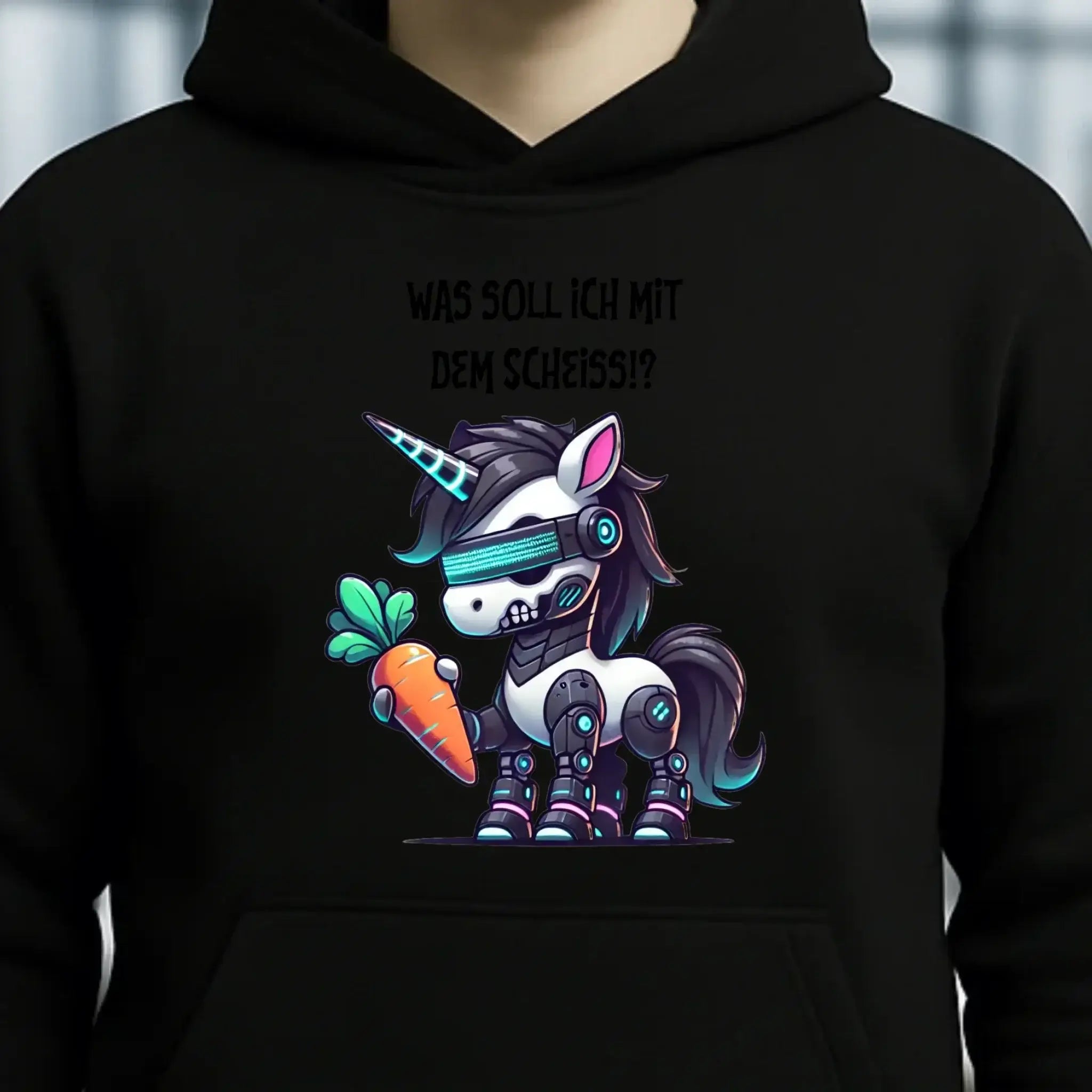 CYBER EINHORN + Text • Unisex Premium Hoodie XS-5XL aus Bio-Baumwolle für Damen & Herren • Exklusivdesign • personalisiert