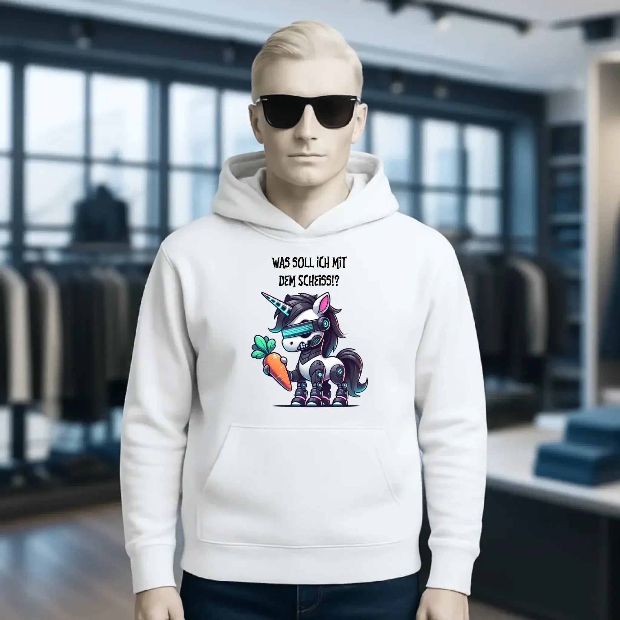 CYBER EINHORN + Text • Unisex Premium Hoodie XS-5XL aus Bio-Baumwolle für Damen & Herren • Exklusivdesign • personalisiert