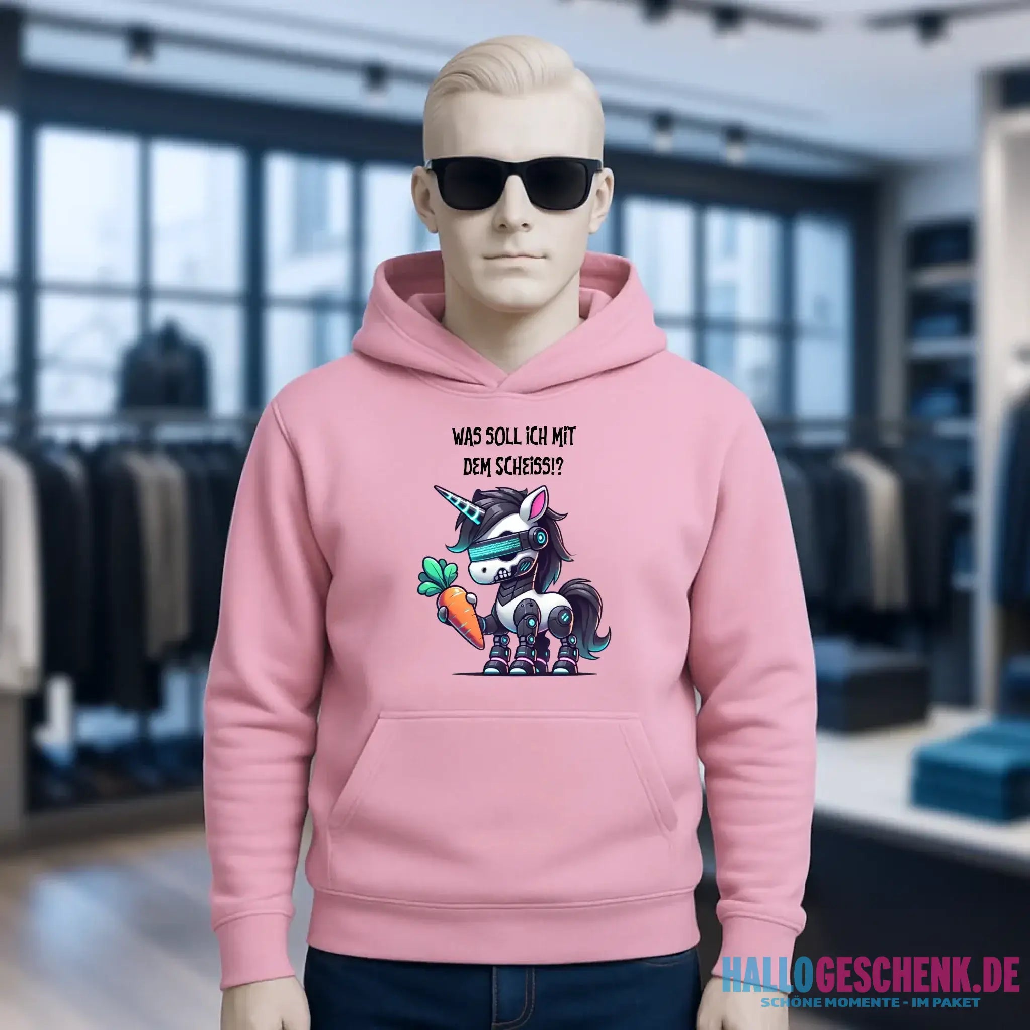 CYBER EINHORN + Text • Unisex Premium Hoodie XS-5XL aus Bio-Baumwolle für Damen & Herren • Exklusivdesign • personalisiert