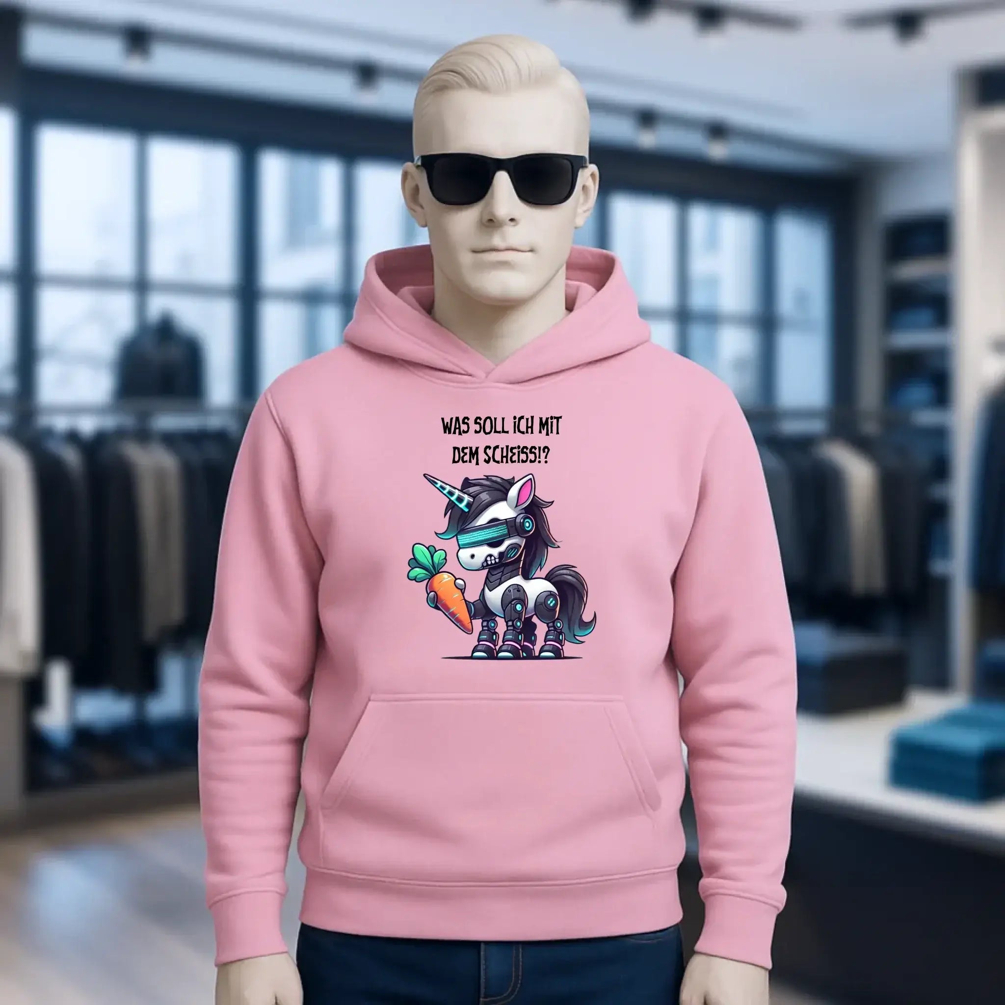 CYBER EINHORN + Text • Unisex Premium Hoodie XS-5XL aus Bio-Baumwolle für Damen & Herren • Exklusivdesign • personalisiert