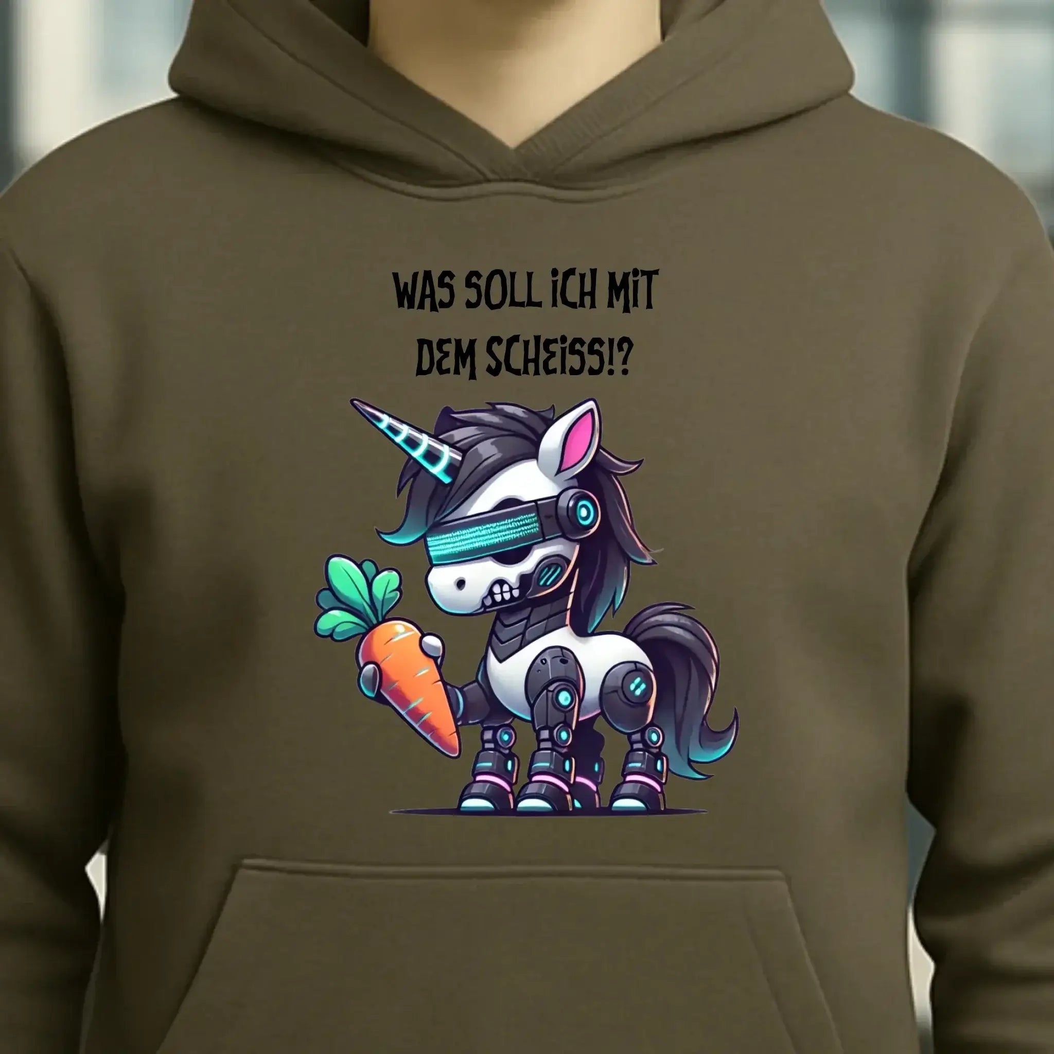 CYBER EINHORN + Text • Unisex Premium Hoodie XS-5XL aus Bio-Baumwolle für Damen & Herren • Exklusivdesign • personalisiert
