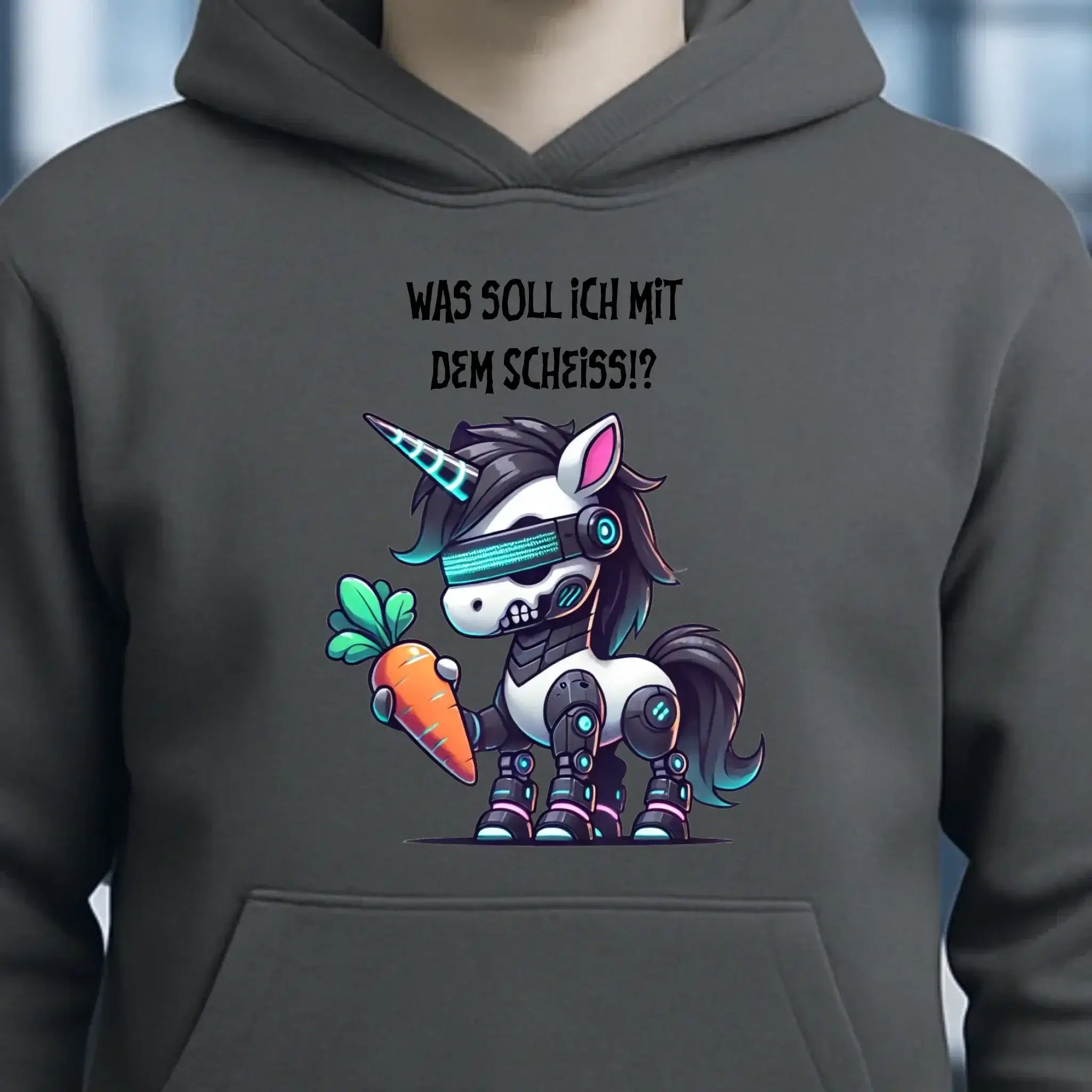 CYBER EINHORN + Text • Unisex Premium Hoodie XS-5XL aus Bio-Baumwolle für Damen & Herren • Exklusivdesign • personalisiert
