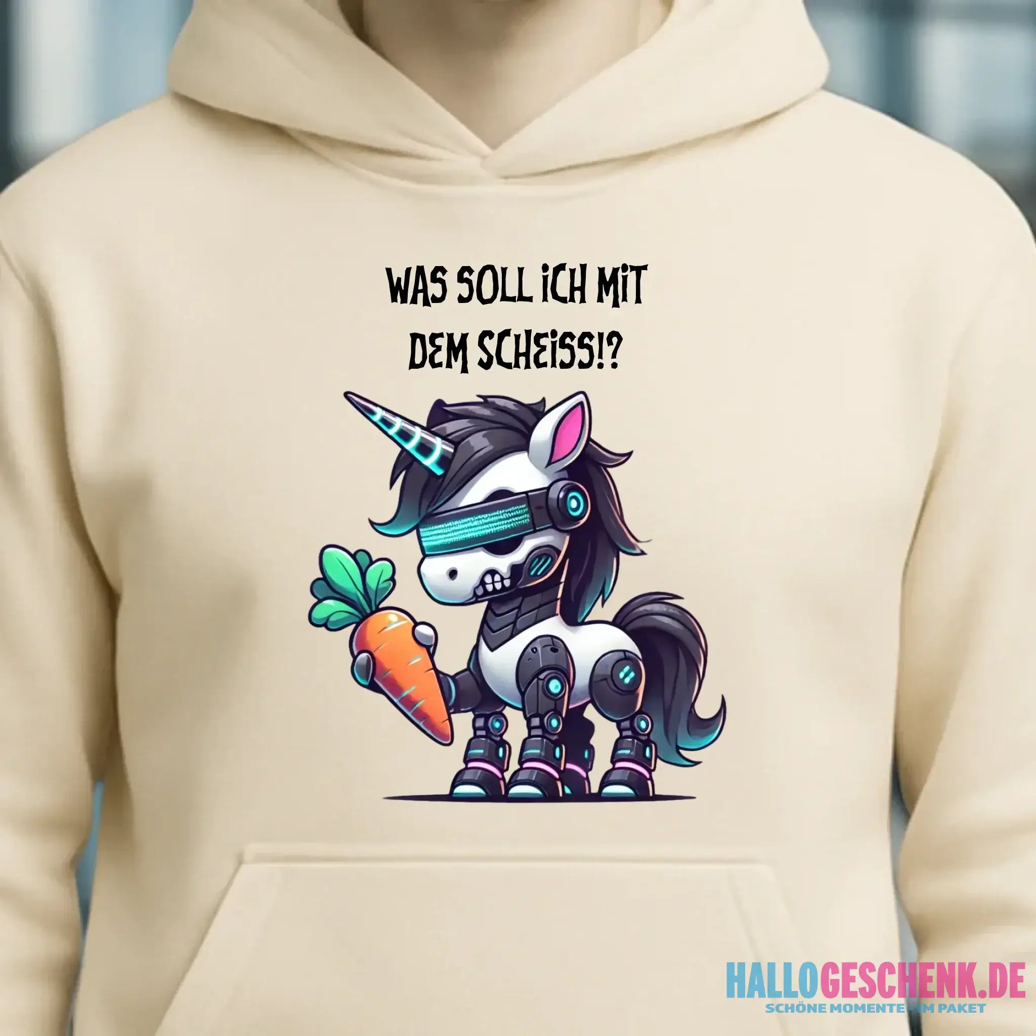 CYBER EINHORN + Text • Unisex Premium Hoodie XS-5XL aus Bio-Baumwolle für Damen & Herren • Exklusivdesign • personalisiert