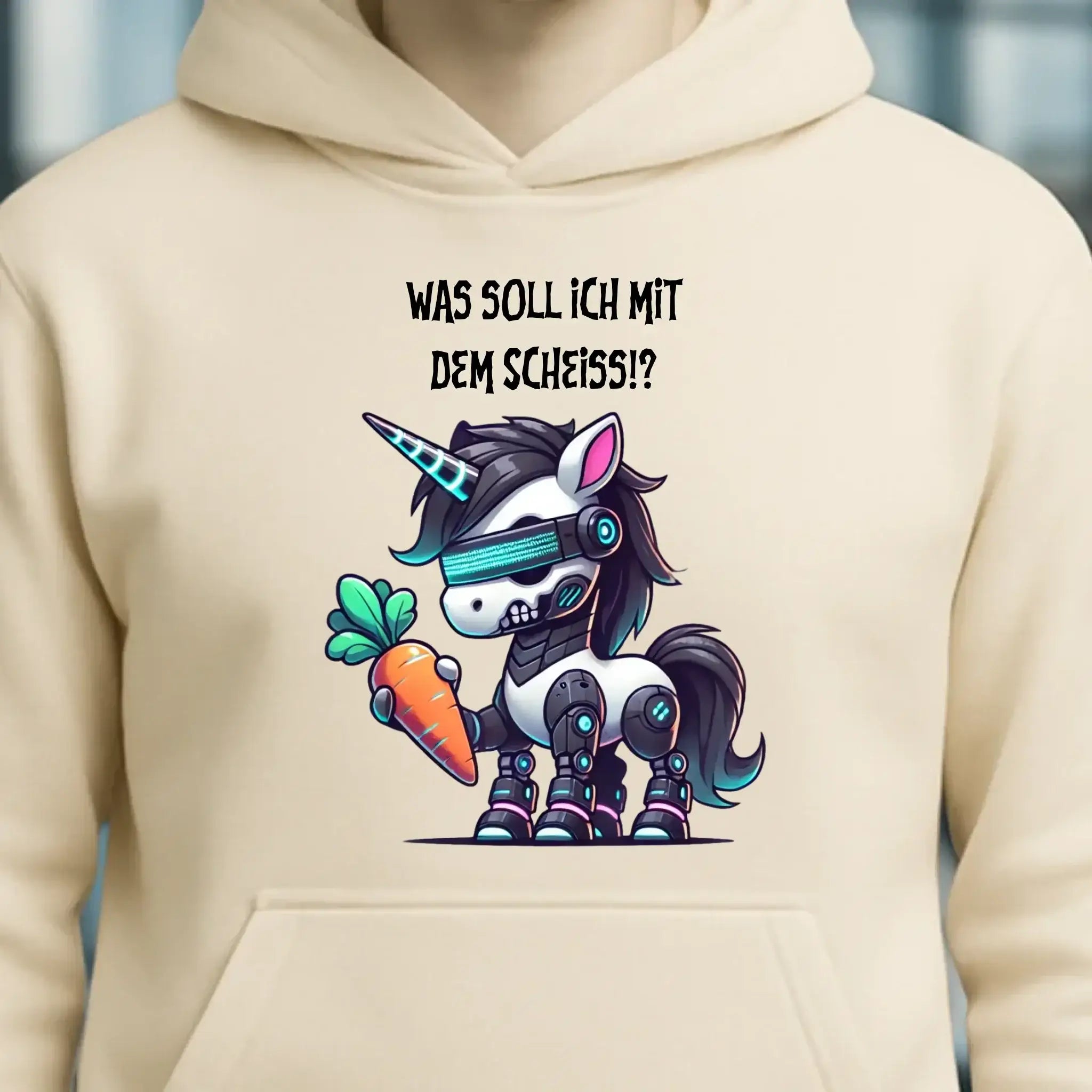 CYBER EINHORN + Text • Unisex Premium Hoodie XS-5XL aus Bio-Baumwolle für Damen & Herren • Exklusivdesign • personalisiert