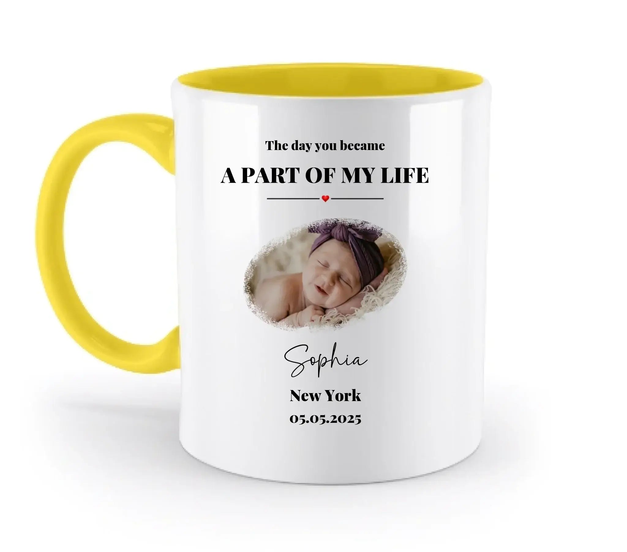 Splash Mid • mehrere Artikel • ’Statement-Collection’ • Wunschtext • Mein Fotomotiv - Tassen / Yellow / 330ml