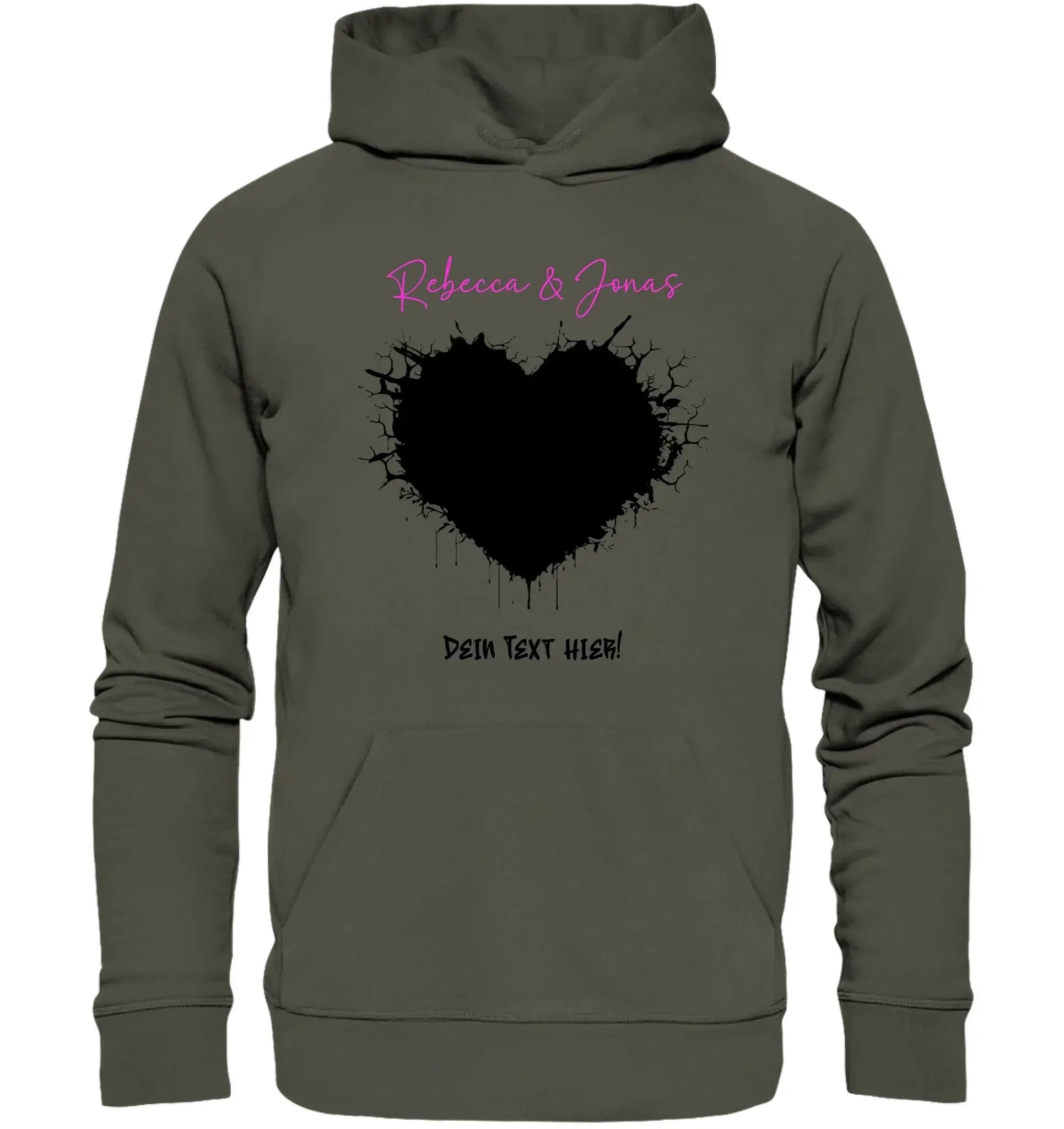 Wildes Herz • mehrere Artikel • ’Statement-Collection’ • Wunschtext • Mein Fotomotiv - Unisex Hoodie • Bio Premium Plus