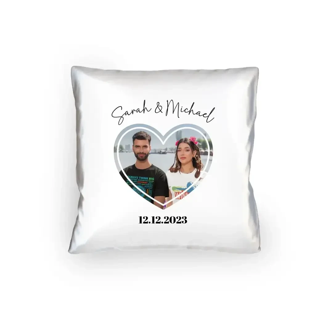 Dein Bild im "Couple-Herz"-Design - Kissen 40x40 cm
