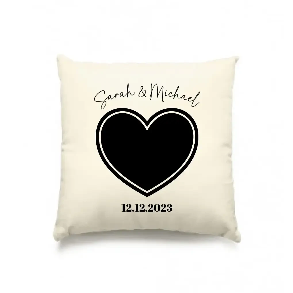 Dein Bild im "Couple-Herz"-Design - Kissen 40x40 cm