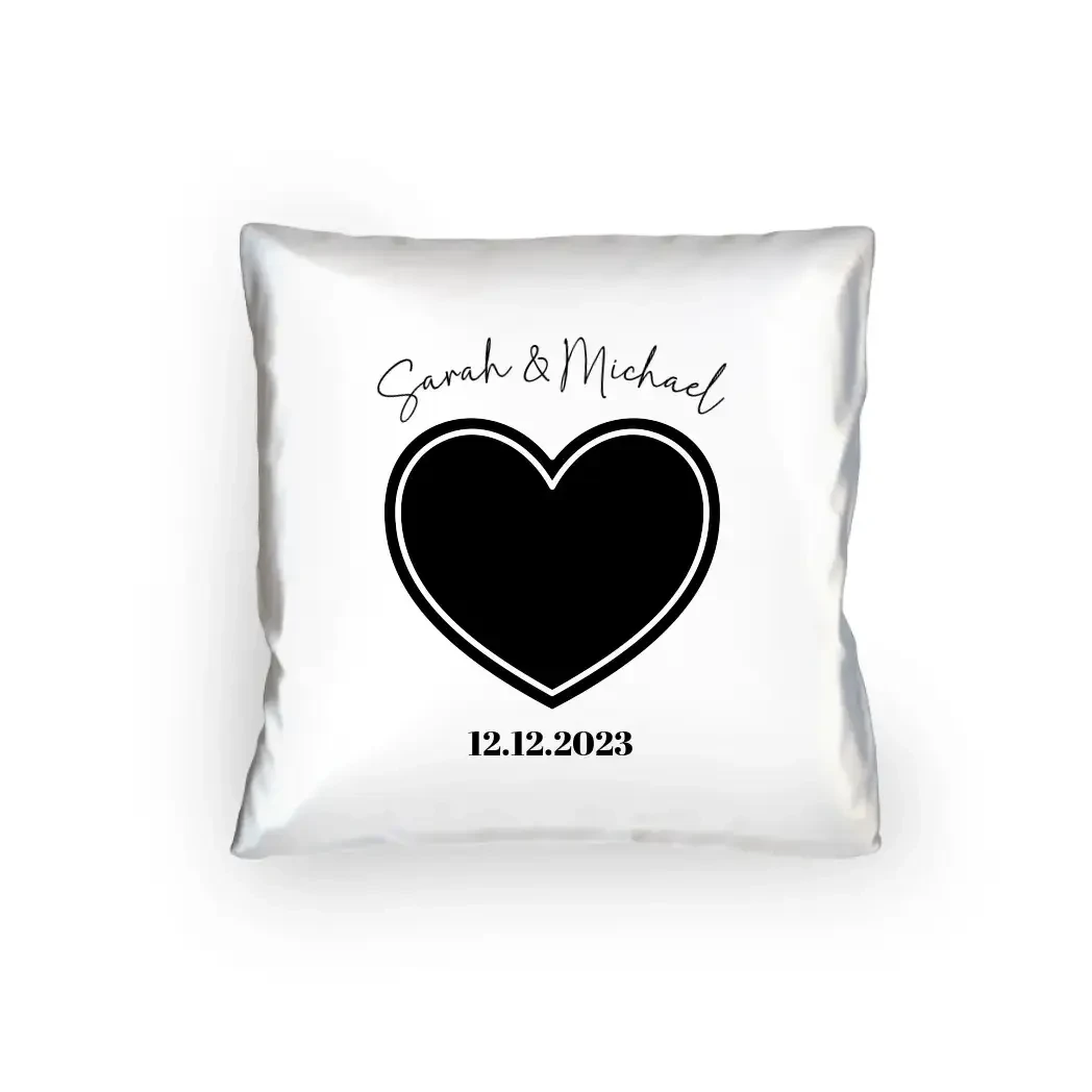 Dein Bild im "Couple-Herz"-Design - Kissen 40x40 cm
